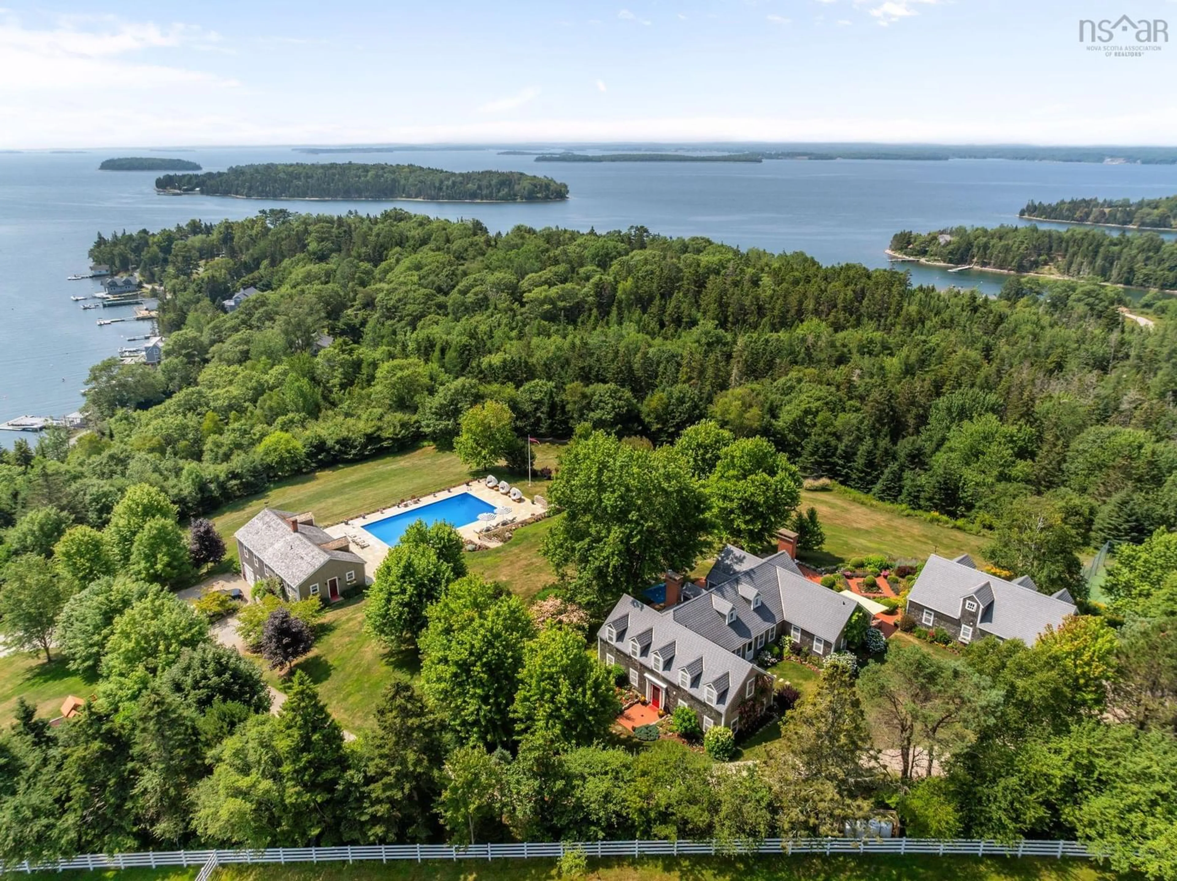 A pic from outside/outdoor area/front of a property/back of a property/a pic from drone, water/lake/river/ocean view for 100 Walker Cut, Chester Nova Scotia B0J 1J0
