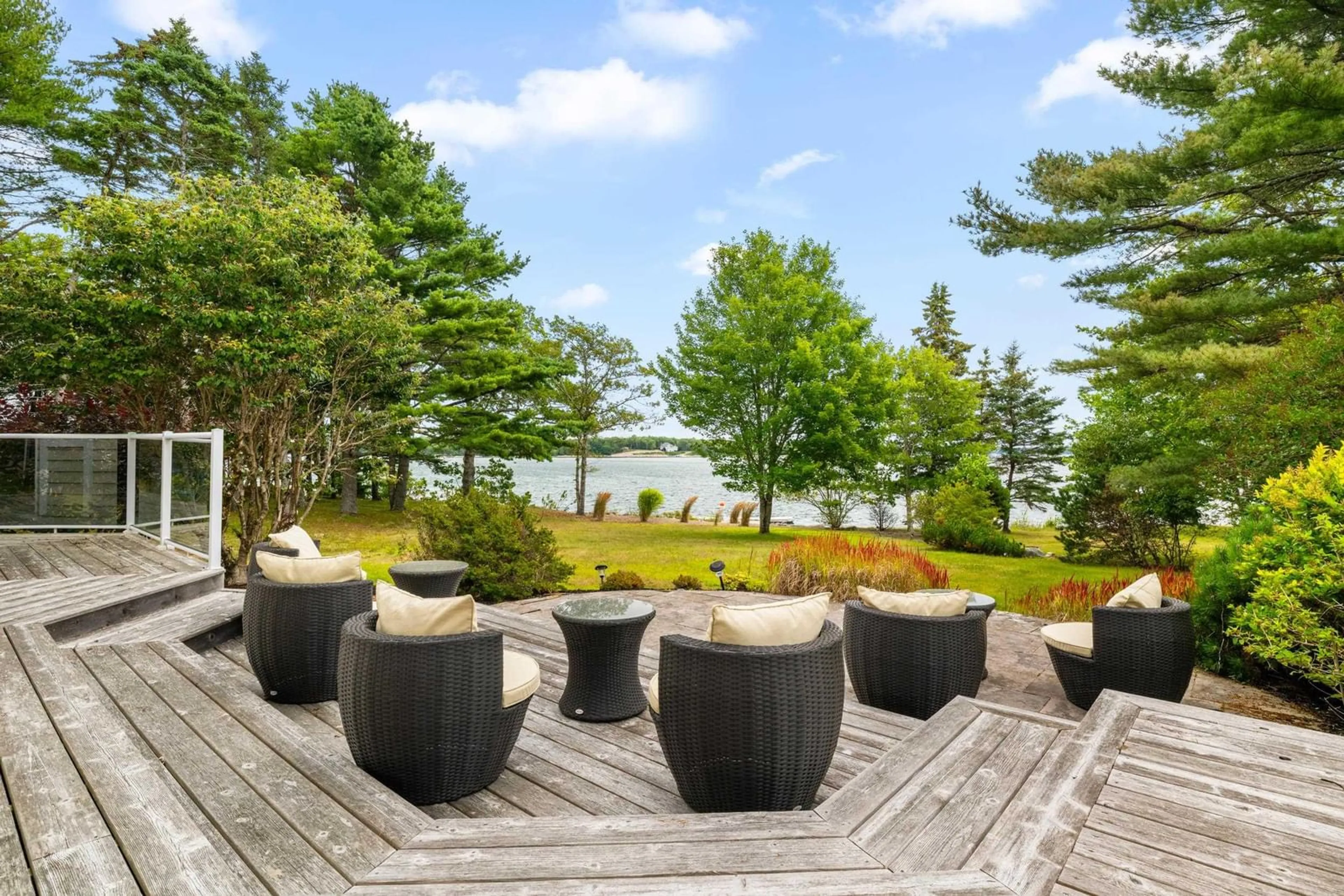 Patio, water/lake/river/ocean view for 217 Borgalds Dr, Chester Basin Nova Scotia B0J 1K0