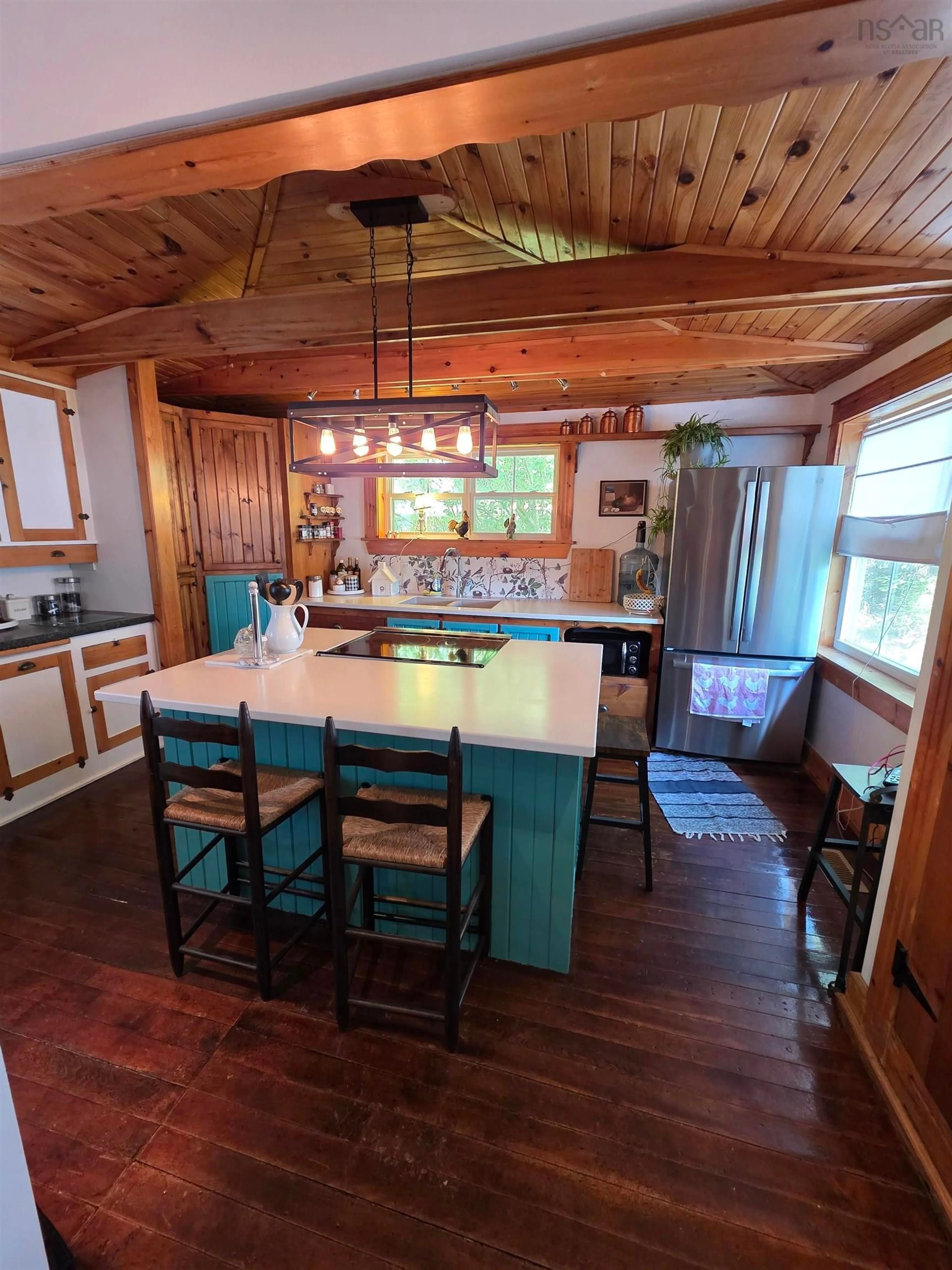 Open concept kitchen, wood/laminate floor for 40 Rosette Rd, North Brookfield Nova Scotia B0T 1X0