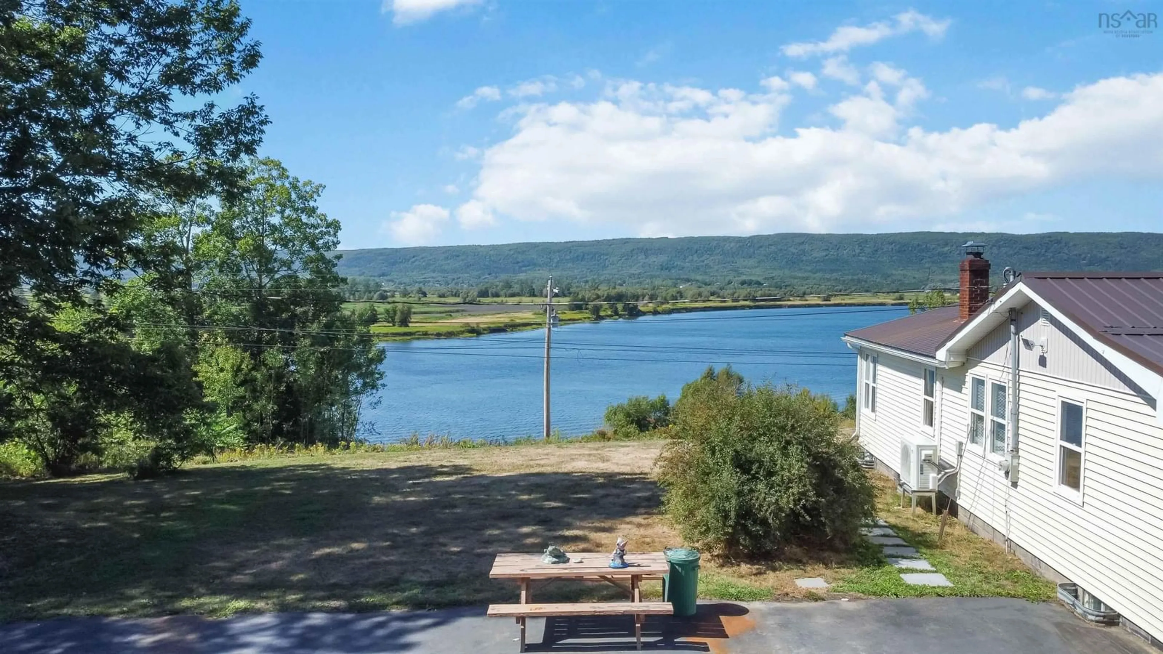 A pic from outside/outdoor area/front of a property/back of a property/a pic from drone, water/lake/river/ocean view for 2284 Highway 201, Tupperville Nova Scotia B0S 1C0