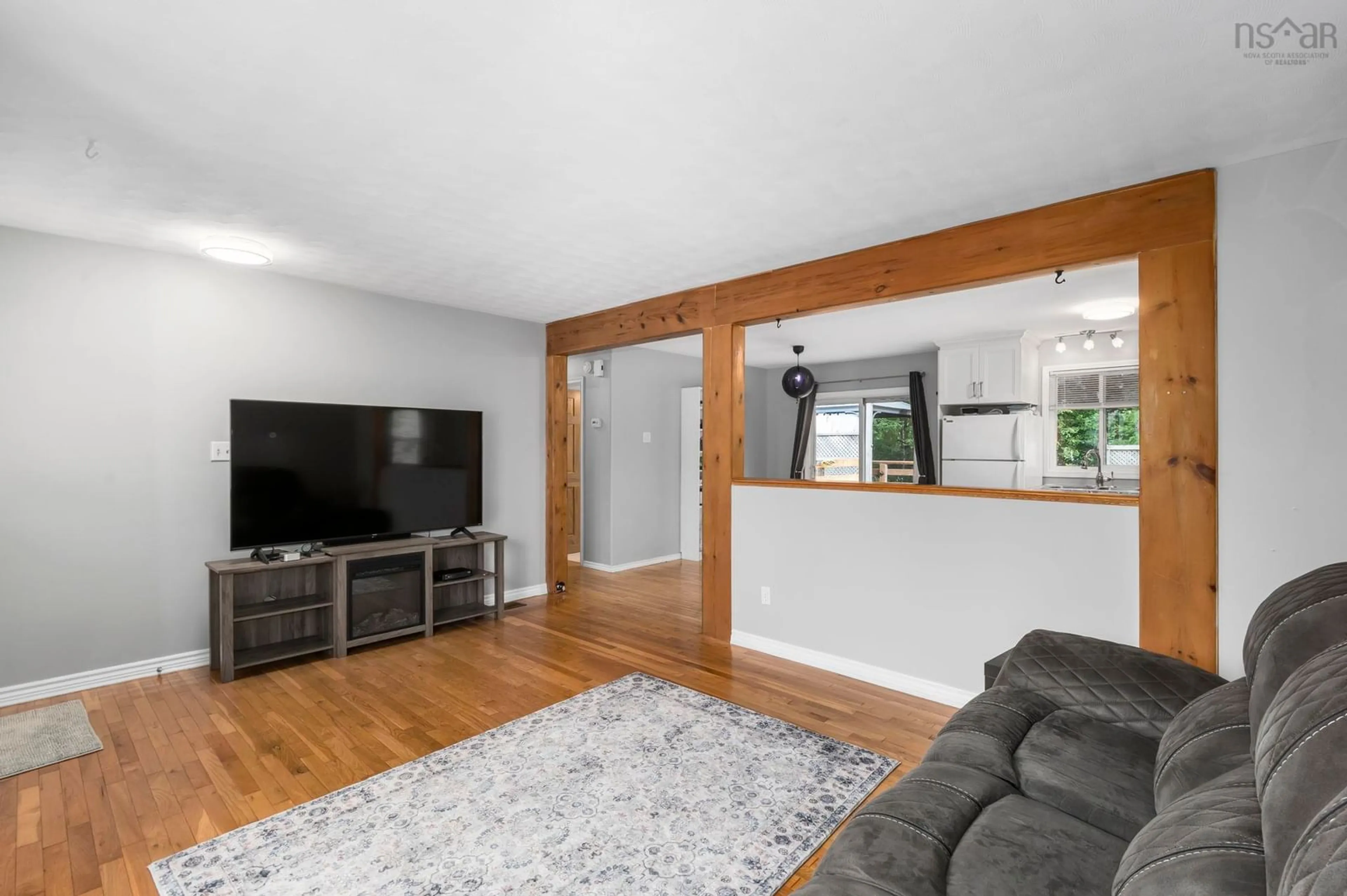 Living room with furniture, wood/laminate floor for 5 Kirtland Crt, Dartmouth Nova Scotia B2W 4P6