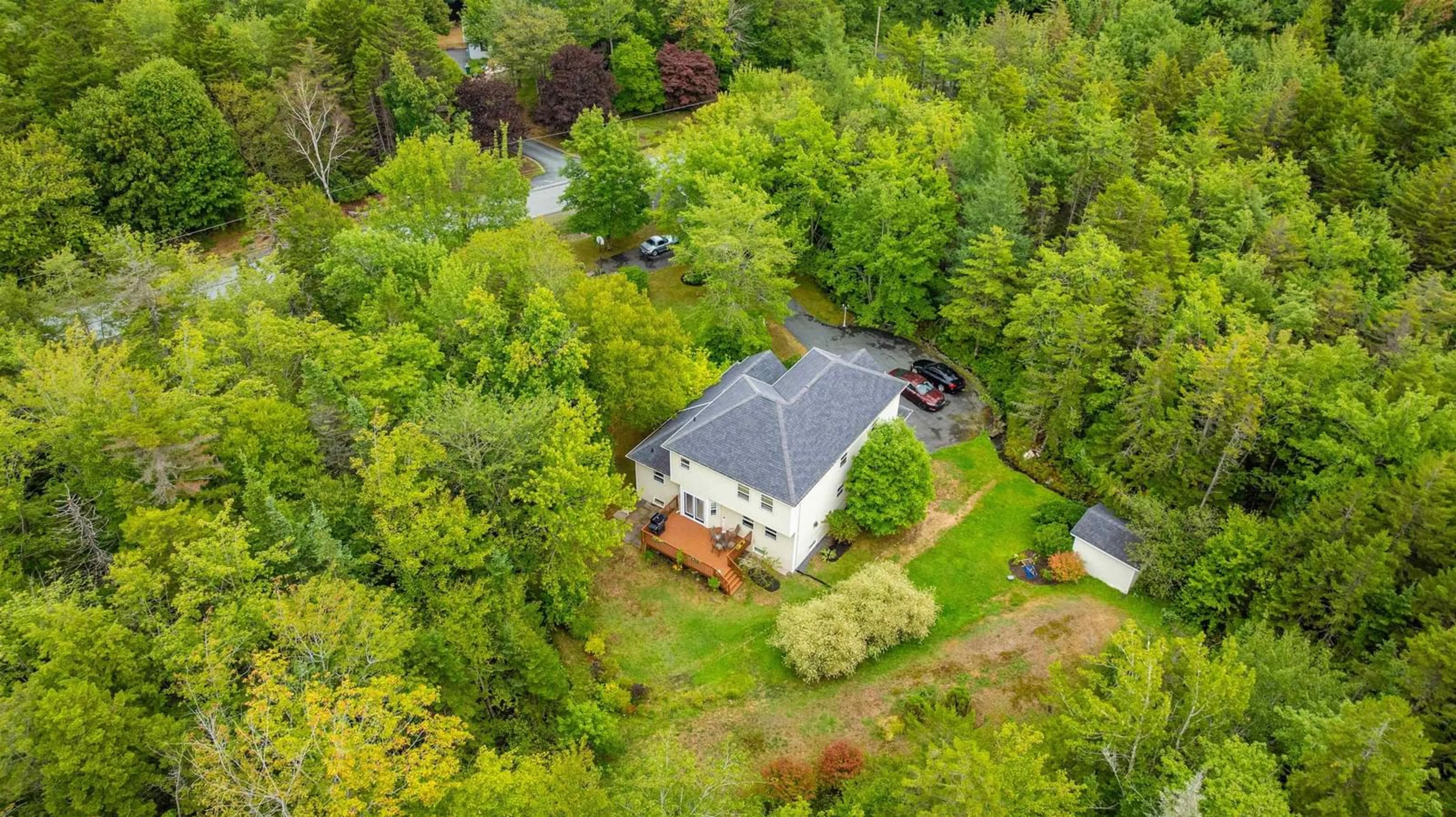 A pic from outside/outdoor area/front of a property/back of a property/a pic from drone, unknown for 60 Blue Forest Lane, Hammonds Plains Nova Scotia B4B 1L1