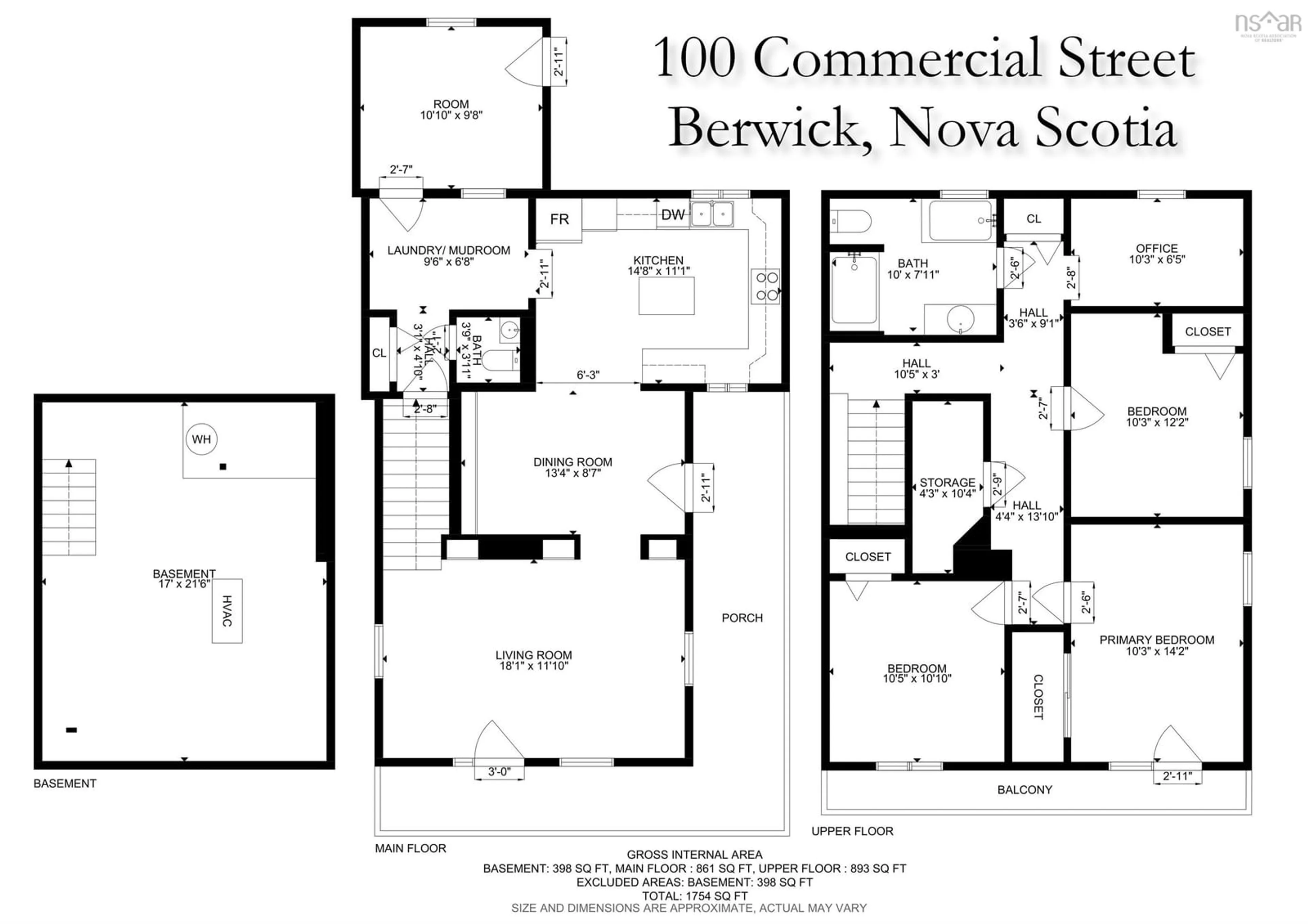 Floor plan for 100 Commercial Street, Berwick Nova Scotia B0P 1E0