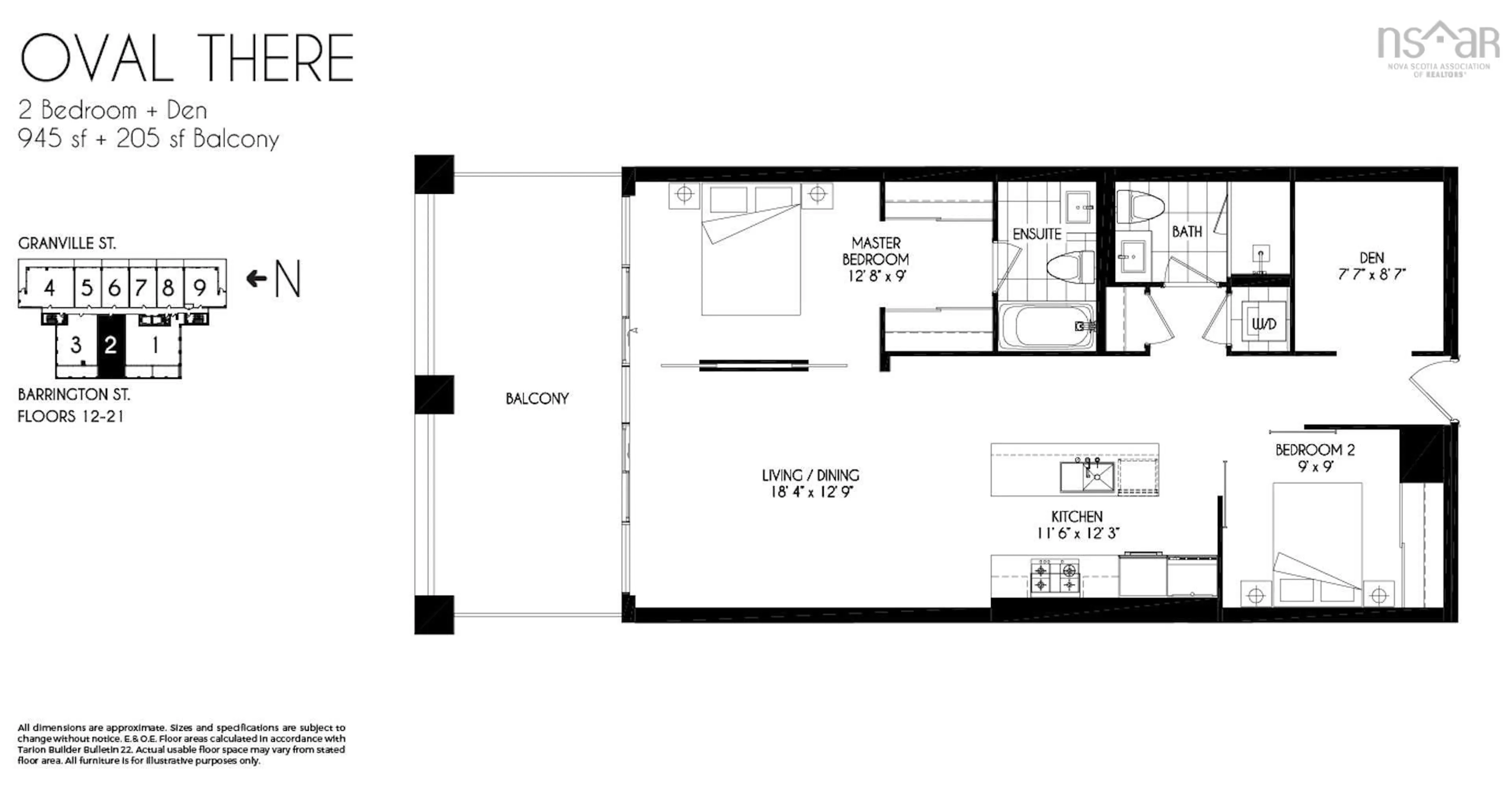 Floor plan for 1650 Granville St #1601, Halifax Nova Scotia B3J 0E1