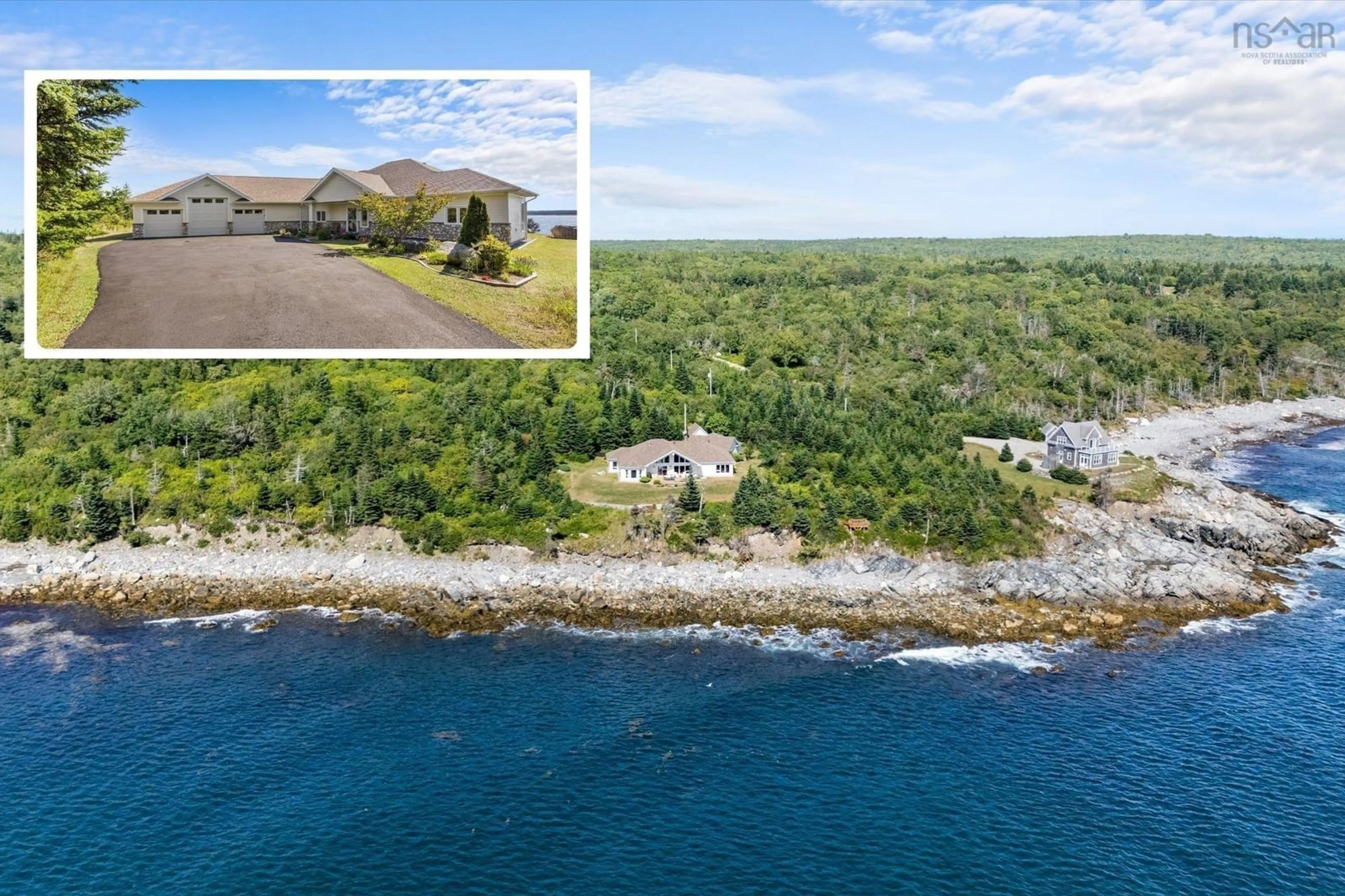 A pic from outside/outdoor area/front of a property/back of a property/a pic from drone, water/lake/river/ocean view for 12 Partridge Lane, Lower Sandy Point Nova Scotia B0T 1W0