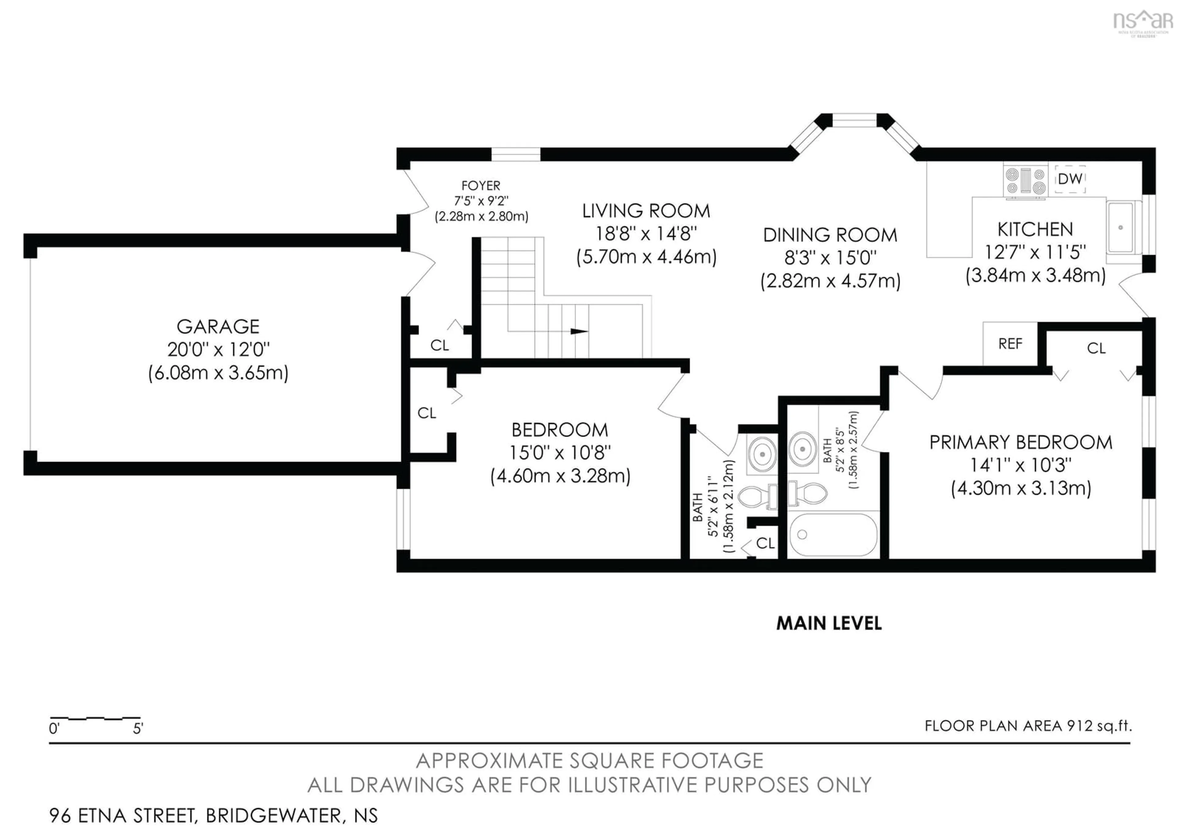 Floor plan for 96 Etna St, Bridgewater Nova Scotia B4V 8Z4