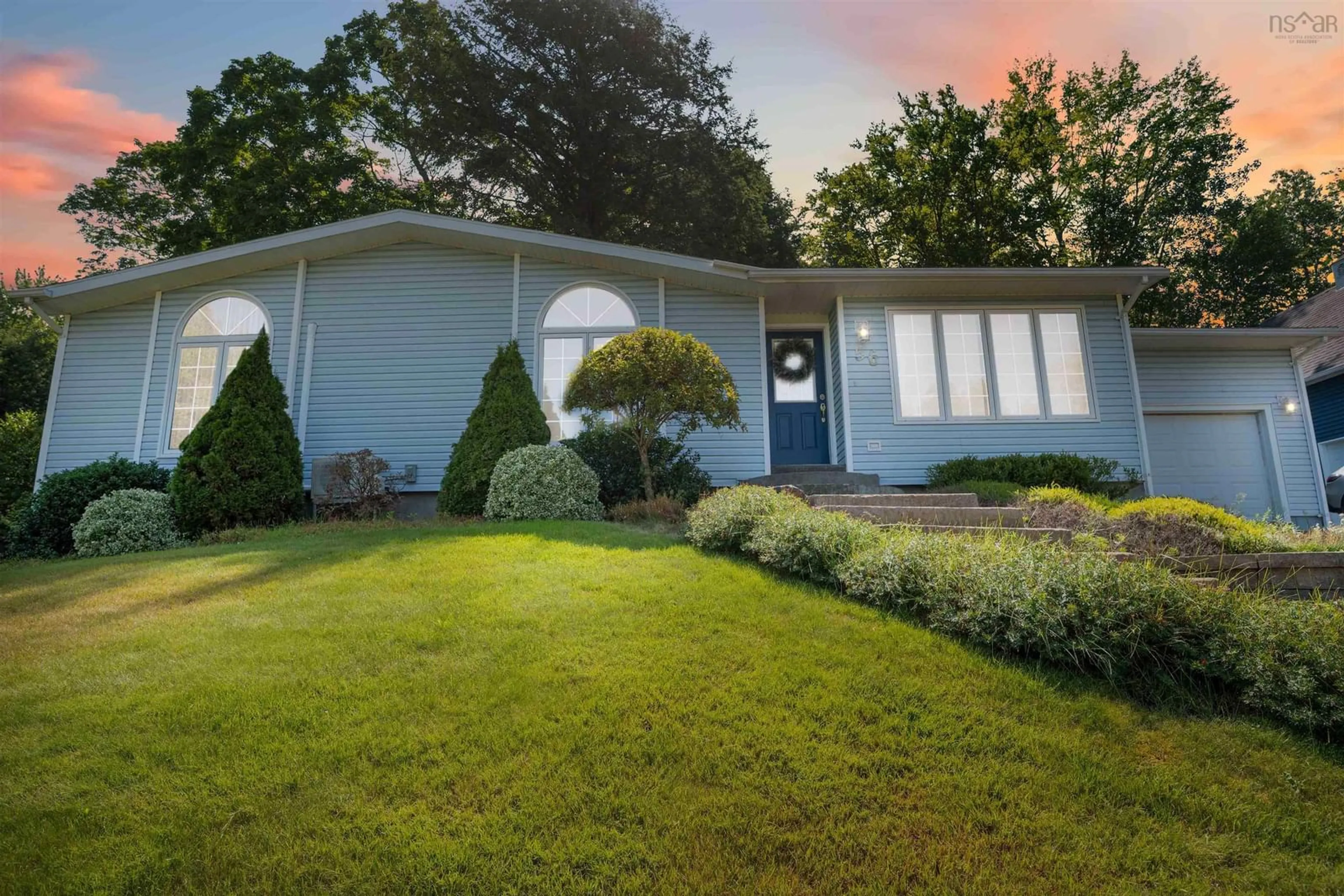 Home with vinyl exterior material, street for 56 Macdonald Park Rd, Kentville Nova Scotia B4N 5C7