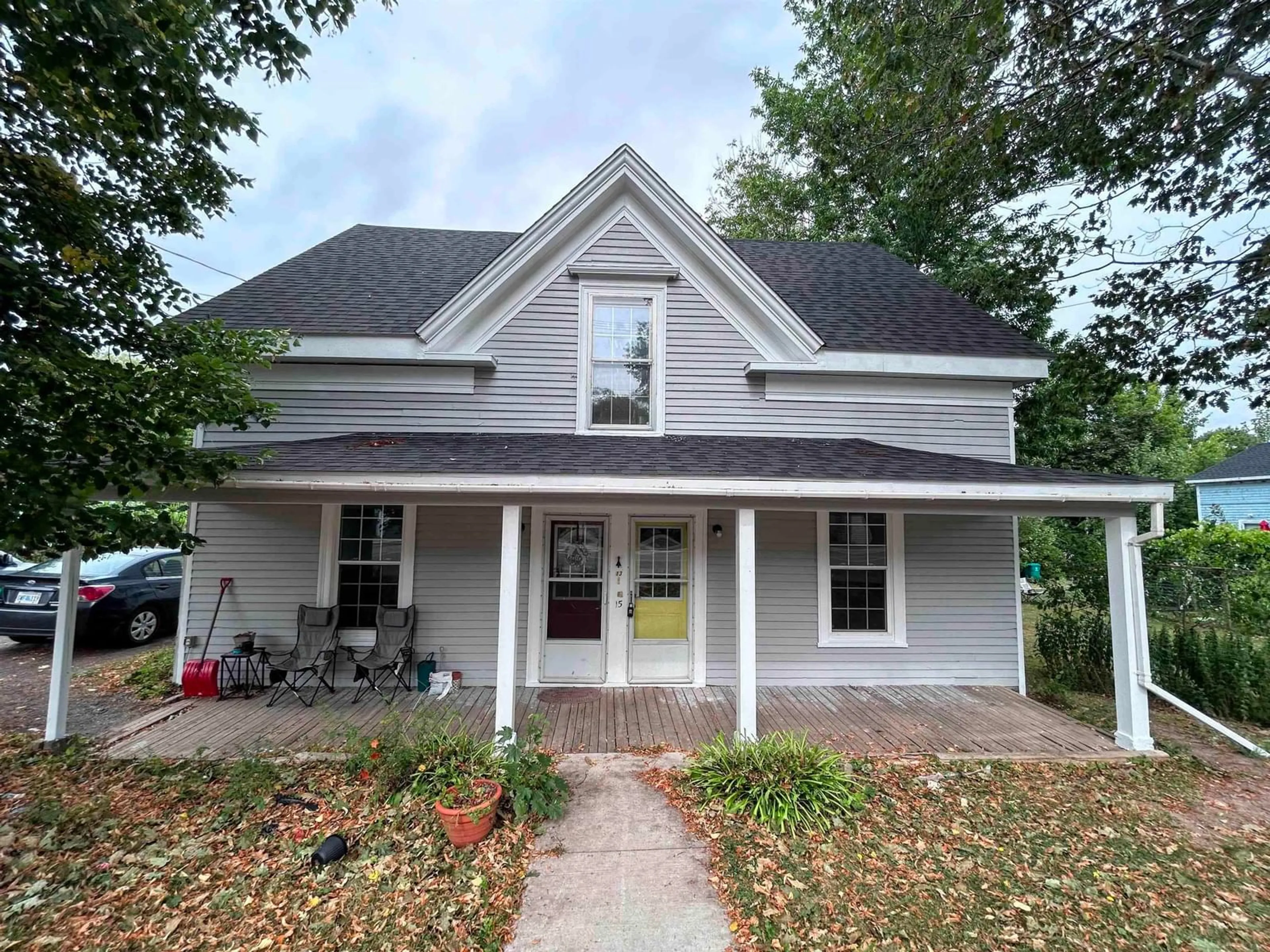 Home with vinyl exterior material, street for 13-15 Main Street, Hantsport Nova Scotia B0P 1P0