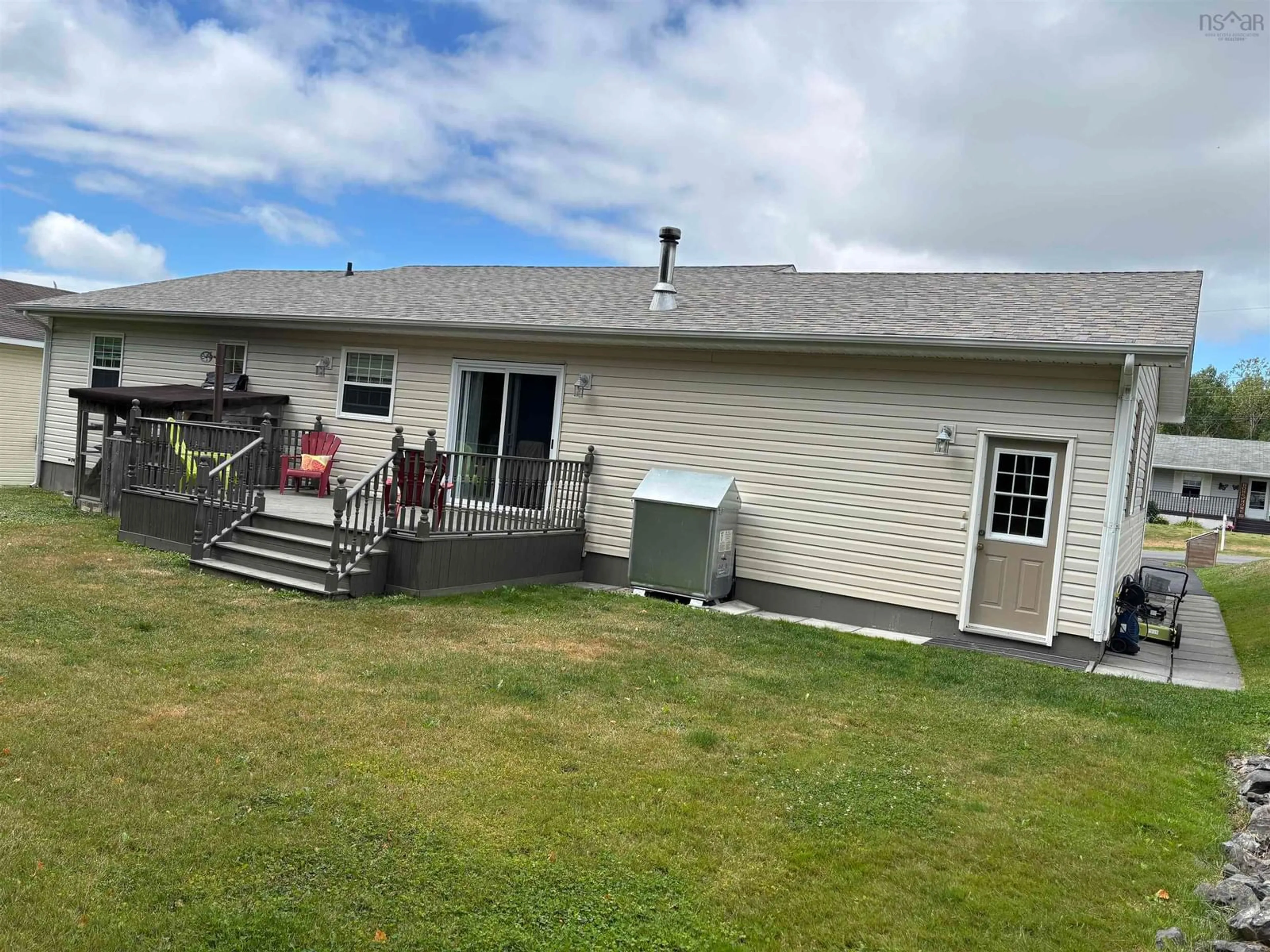 Patio, water/lake/river/ocean view for 63 Mae Avenue, Sydney Mines Nova Scotia B1V 3K8