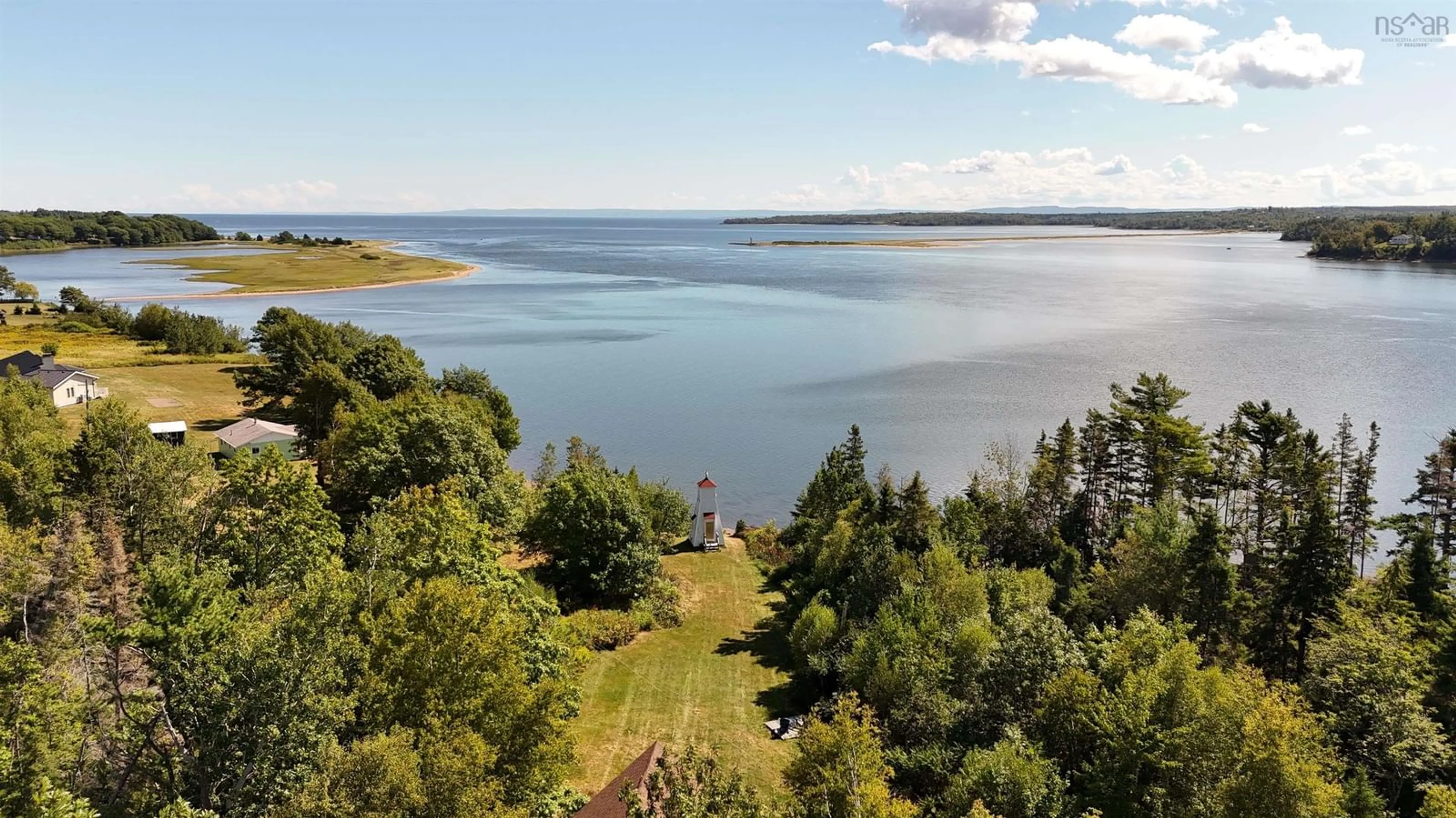 A pic from outside/outdoor area/front of a property/back of a property/a pic from drone, water/lake/river/ocean view for 77 Maclennan Lane, Bay View Nova Scotia B0K 1H0