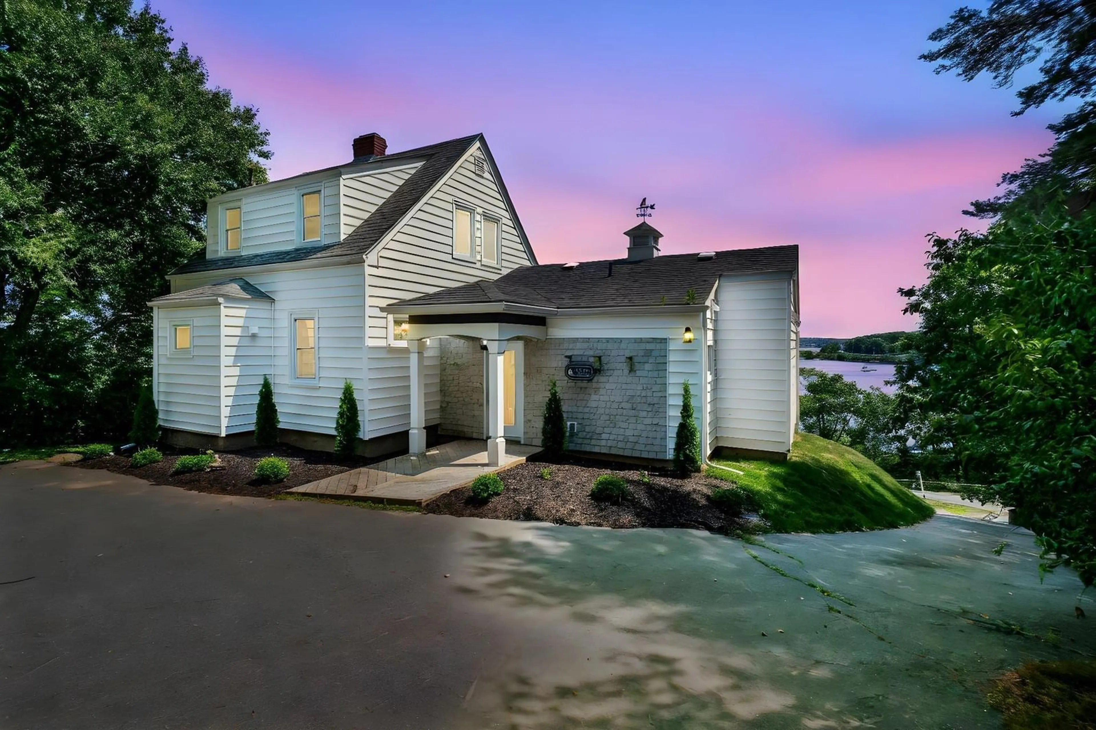 A pic from outside/outdoor area/front of a property/back of a property/a pic from drone, water/lake/river/ocean view for 44 Dakin Dr, Halifax Nova Scotia B3M 2C9