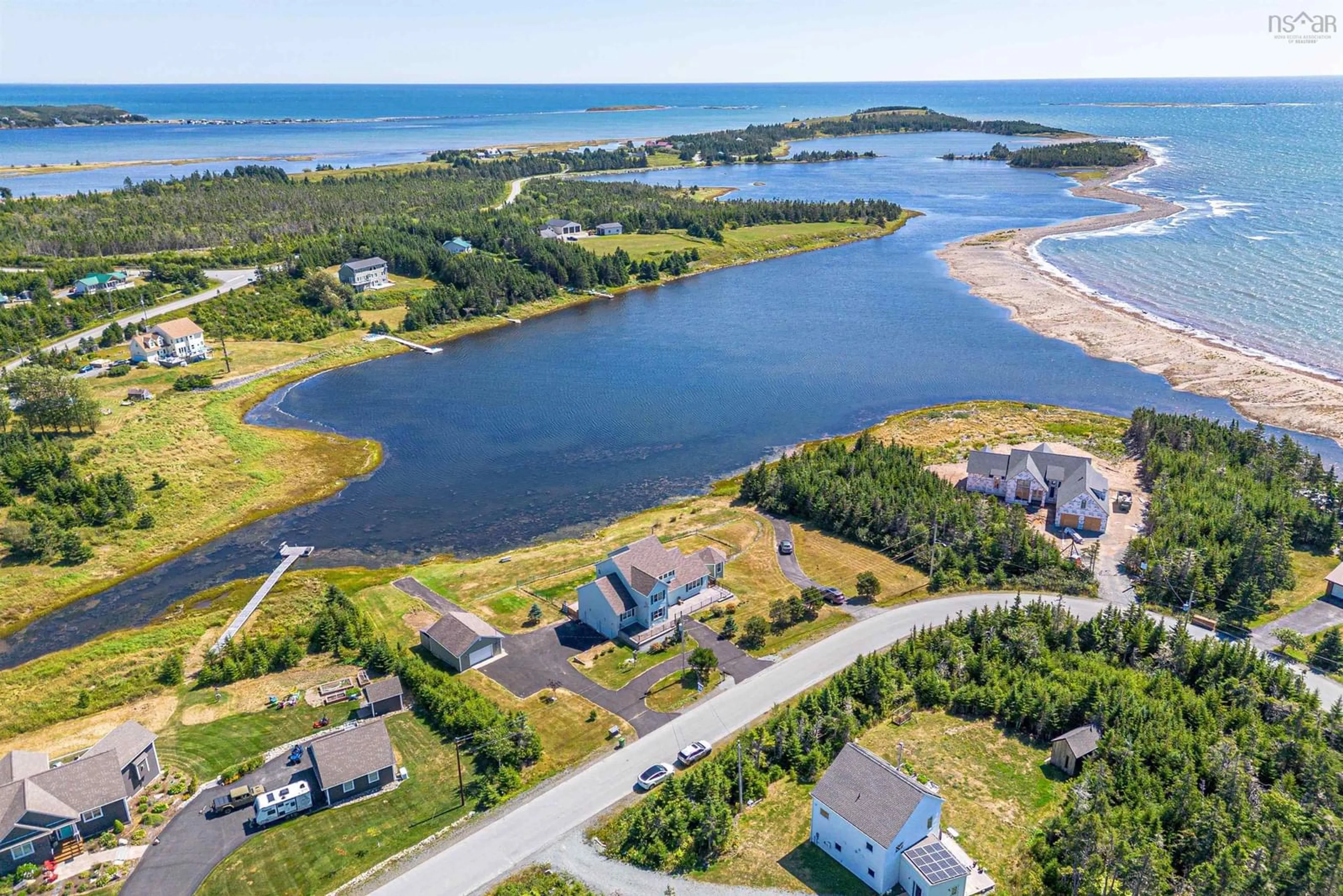 A pic from outside/outdoor area/front of a property/back of a property/a pic from drone, water/lake/river/ocean view for 118 Spruce Crt, Three Fathom Harbour Nova Scotia B0J 2L0