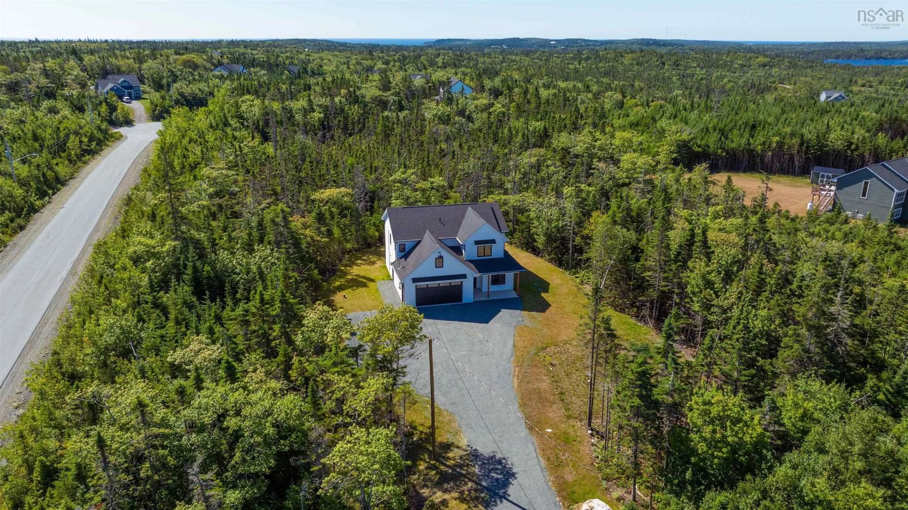 A pic from outside/outdoor area/front of a property/back of a property/a pic from drone, water/lake/river/ocean view for 194 Portovista Dr, Portuguese Cove Nova Scotia B3V 1P4
