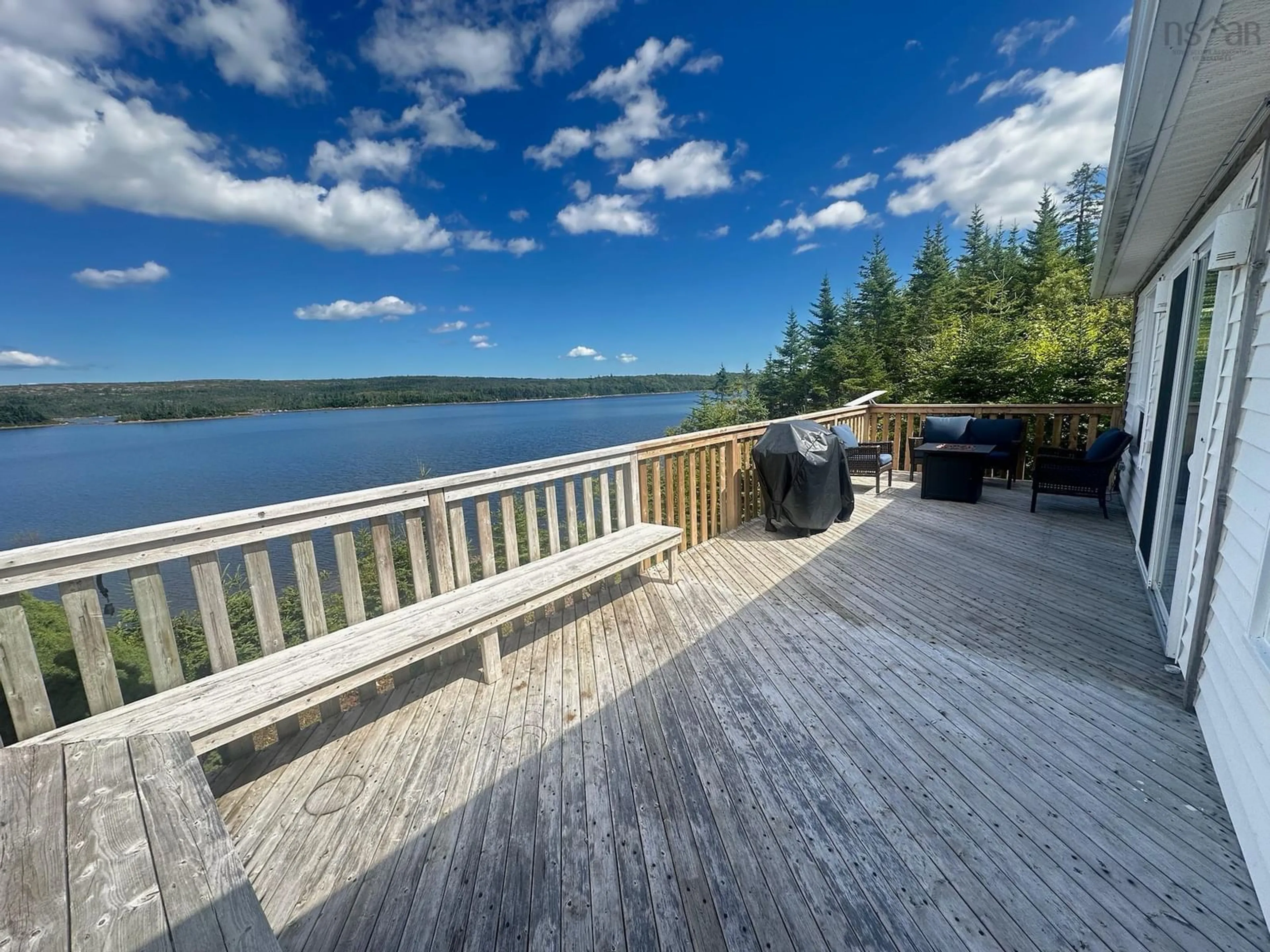 Patio, water/lake/river/ocean view for 2230 Larrys River Rd, Lundy Nova Scotia B0H 1N0