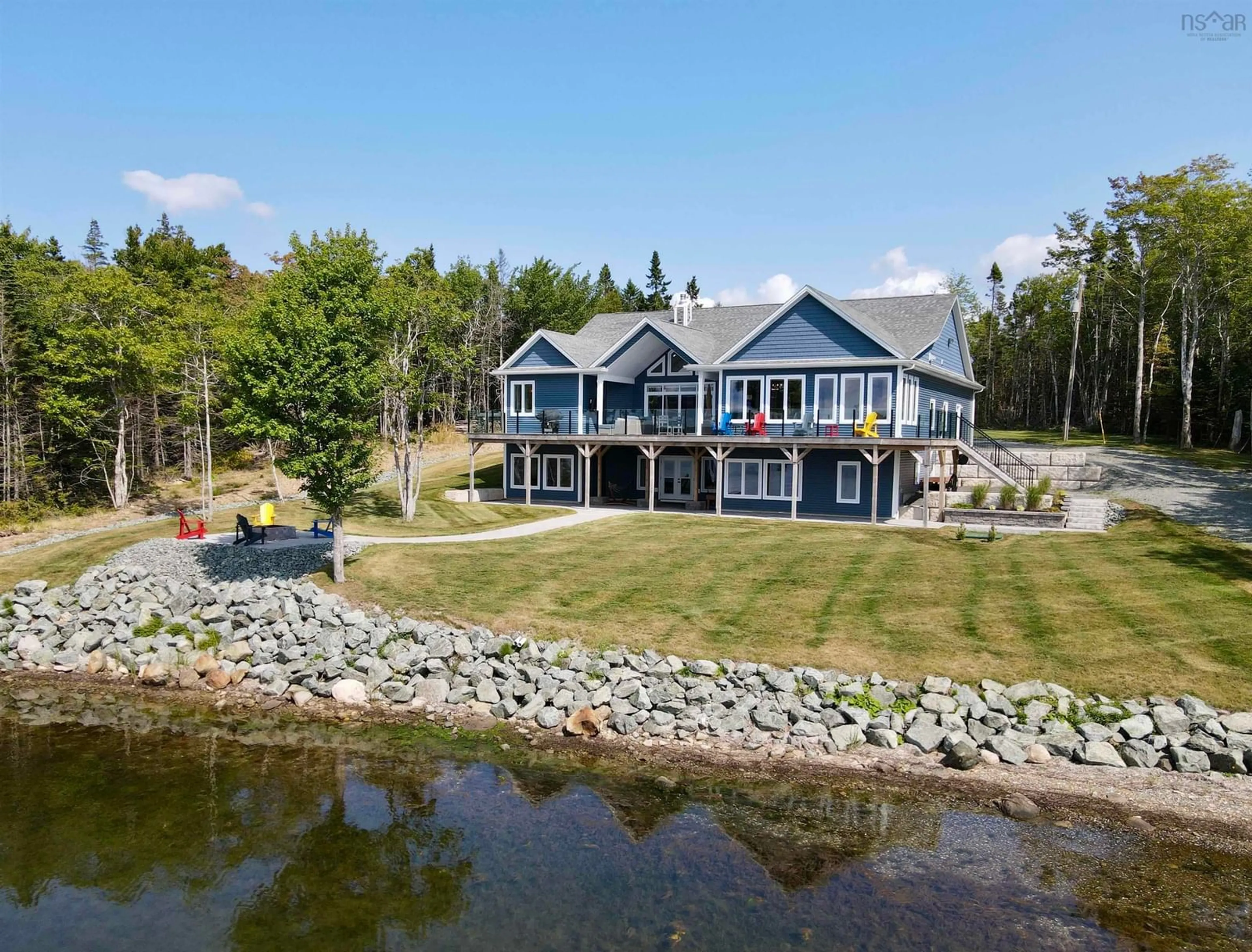 A pic from outside/outdoor area/front of a property/back of a property/a pic from drone, water/lake/river/ocean view for 430 Maple Dr, Cape George Nova Scotia B0E 3M0