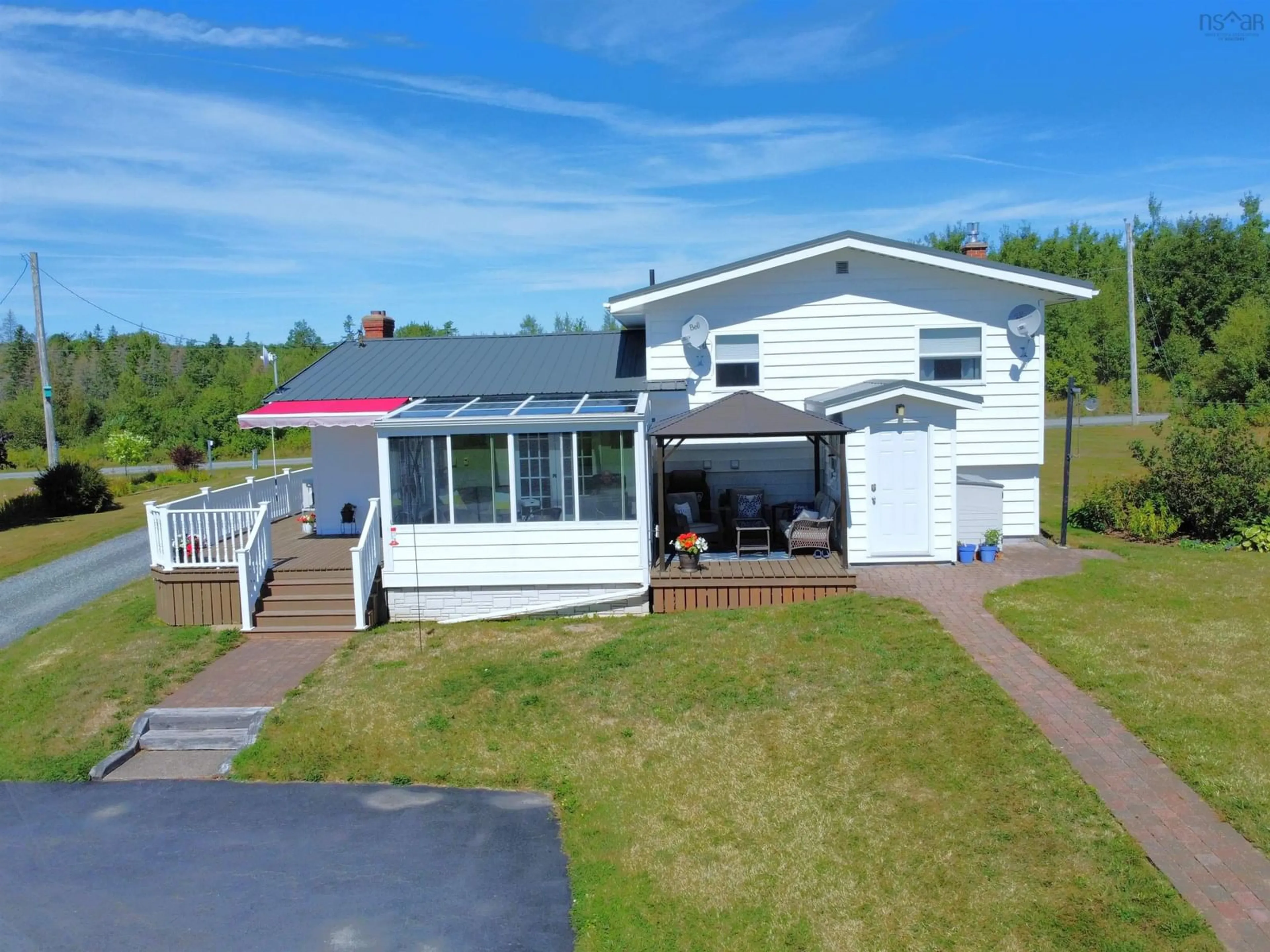 A pic from outside/outdoor area/front of a property/back of a property/a pic from drone, water/lake/river/ocean view for 512 Stillman Rd, Six Mile Brook Nova Scotia B0K 1P0