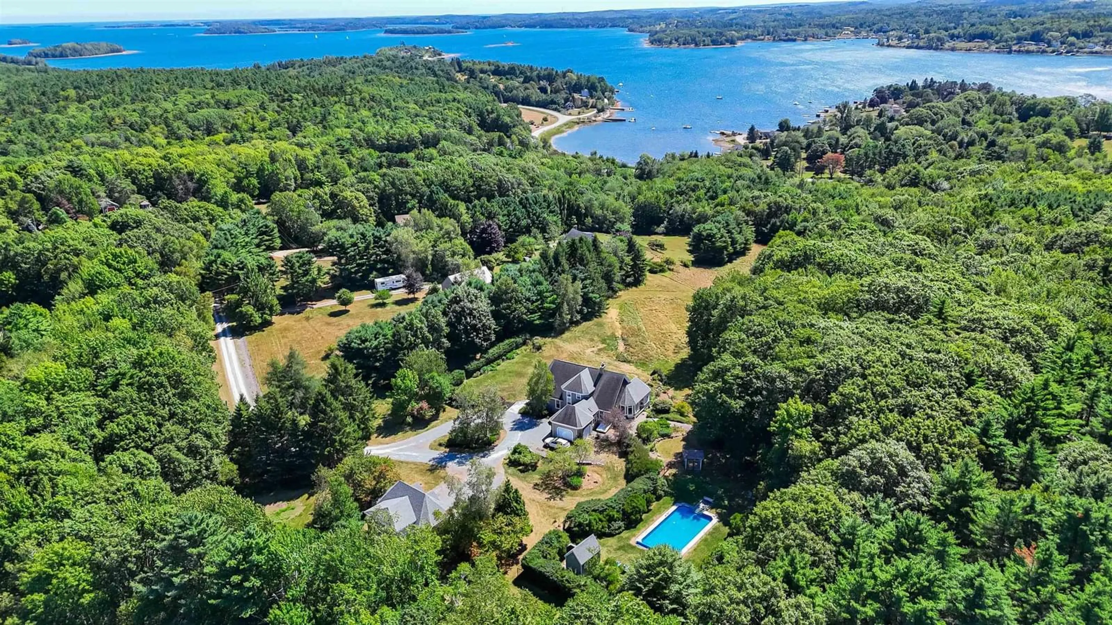 A pic from outside/outdoor area/front of a property/back of a property/a pic from drone, water/lake/river/ocean view for 626 Sleepy Hollow Rd, Oakland Nova Scotia B0J 2E0
