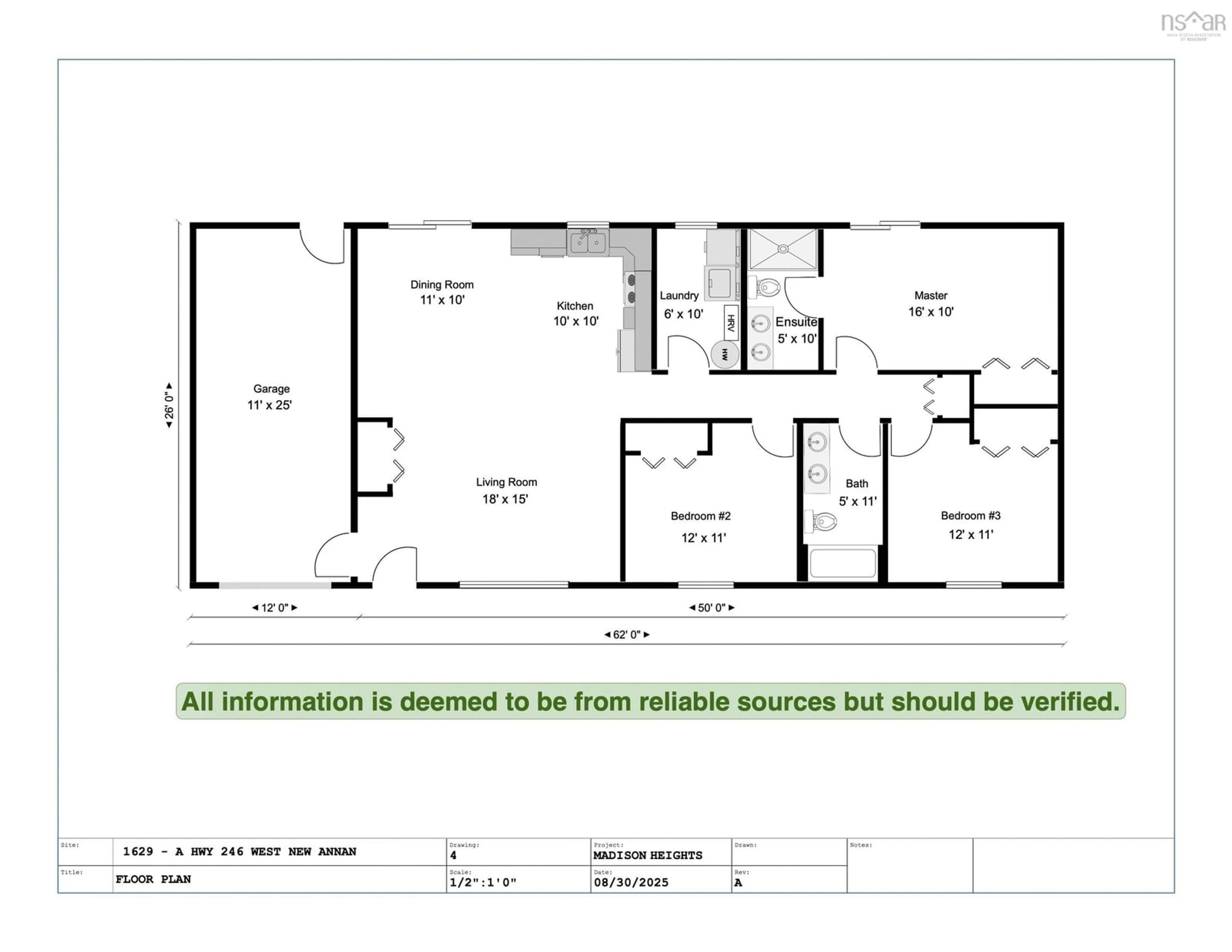 Floor plan for 1629A Highway 246, West New Annan Nova Scotia B0K 1V0