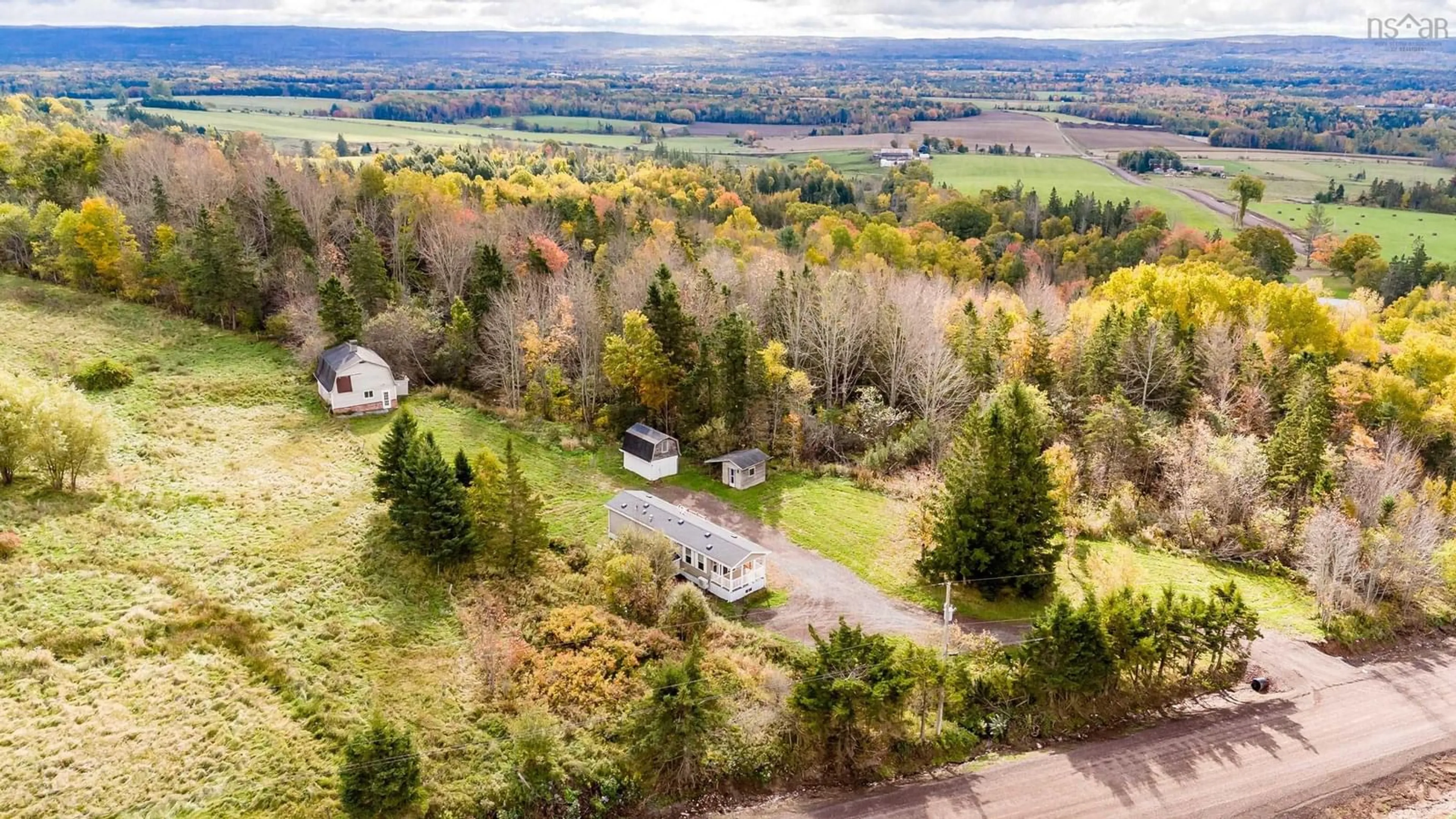 A pic from outside/outdoor area/front of a property/back of a property/a pic from drone, forest/trees view for 912 Ruggles Rd, Spa Springs Nova Scotia B0P 1R0