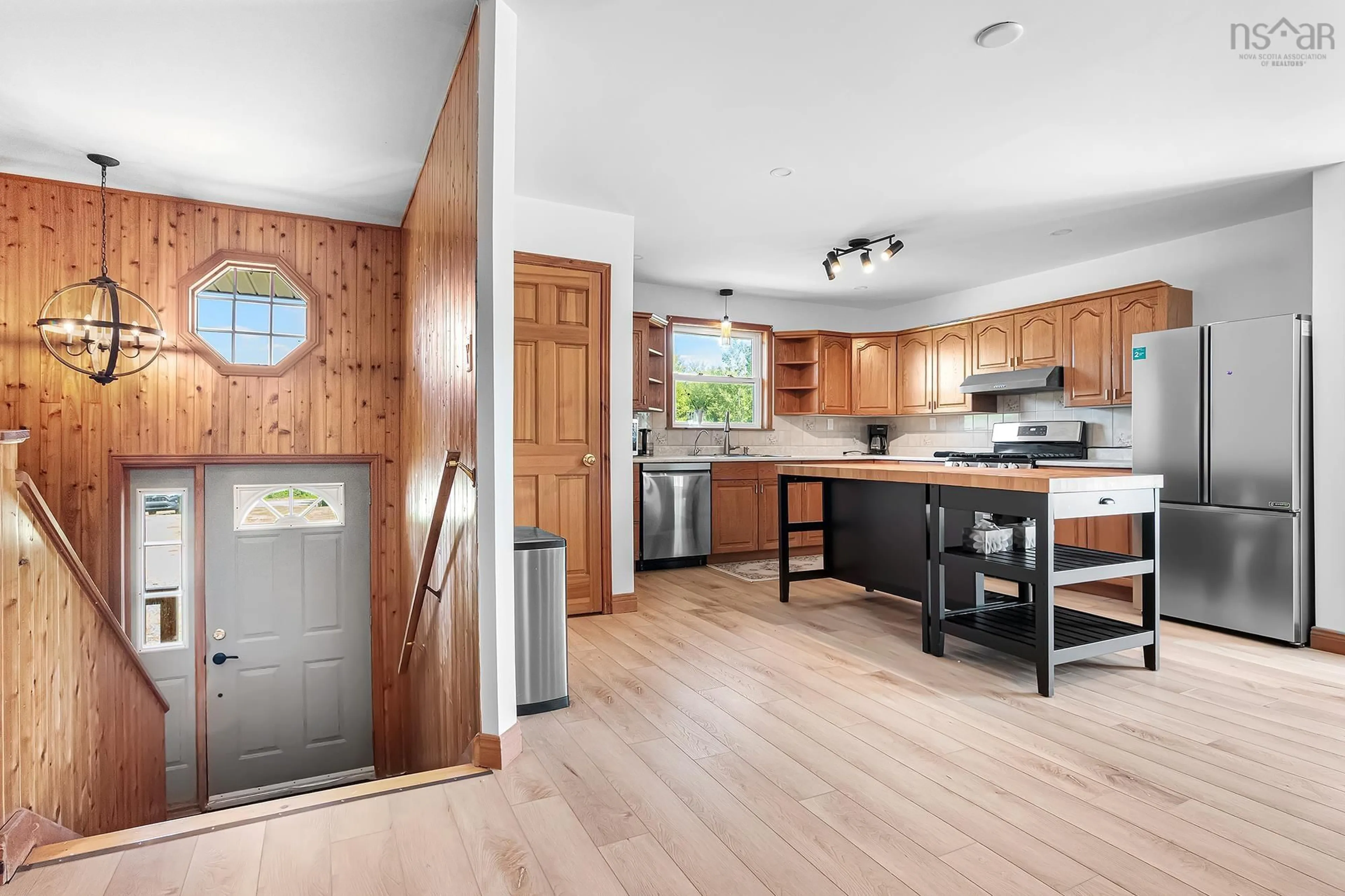 Open concept kitchen, wood/laminate floor for 420 Highway 246, Wentworth Nova Scotia B0M 1Z0