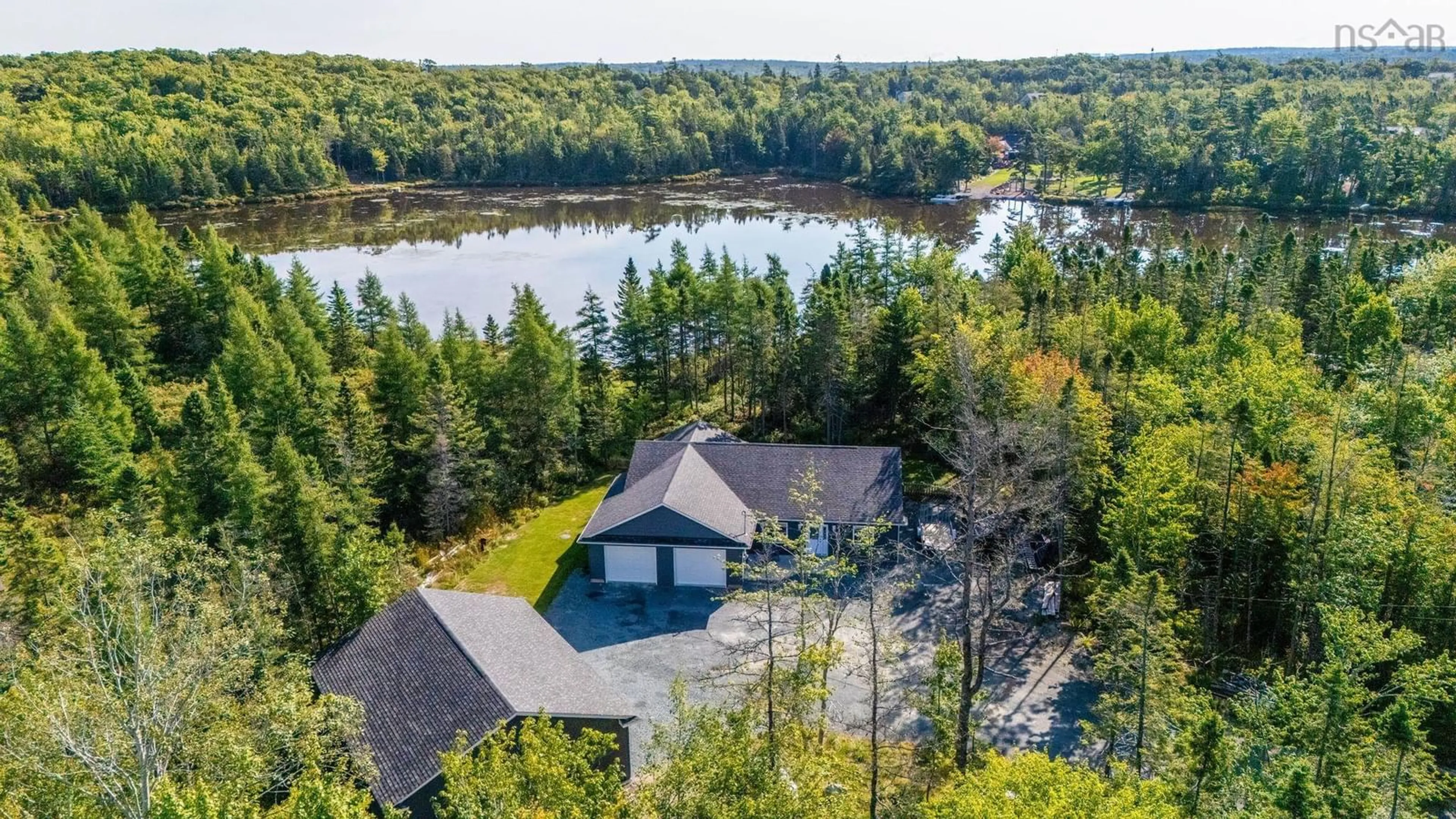 A pic from outside/outdoor area/front of a property/back of a property/a pic from drone, water/lake/river/ocean view for 160 Big Hubley Lake Dr, Hubley Nova Scotia B3Z 1B8