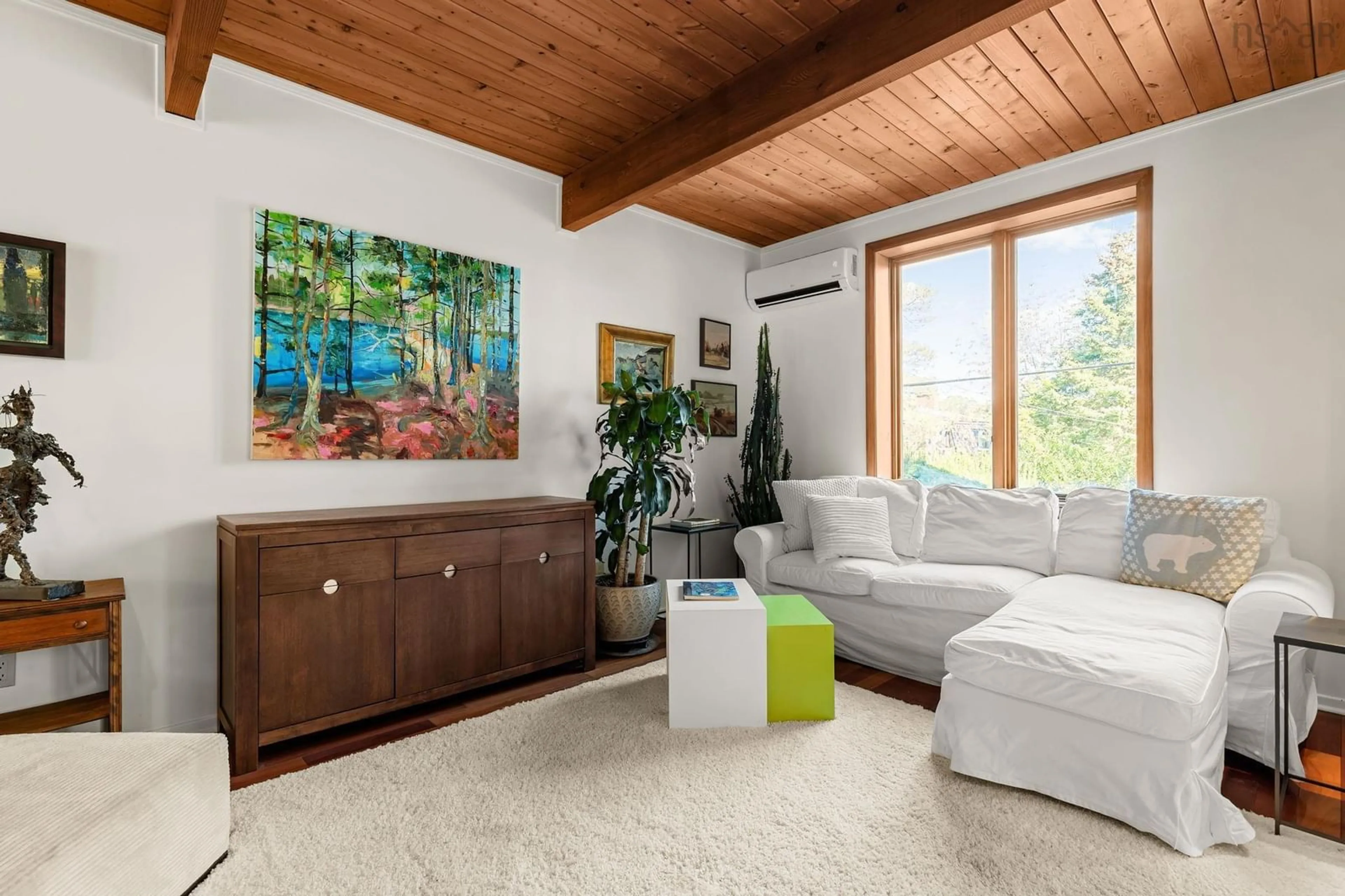 Living room with furniture, wood/laminate floor for 458 Shore Dr, Bedford Nova Scotia B4A 2C6