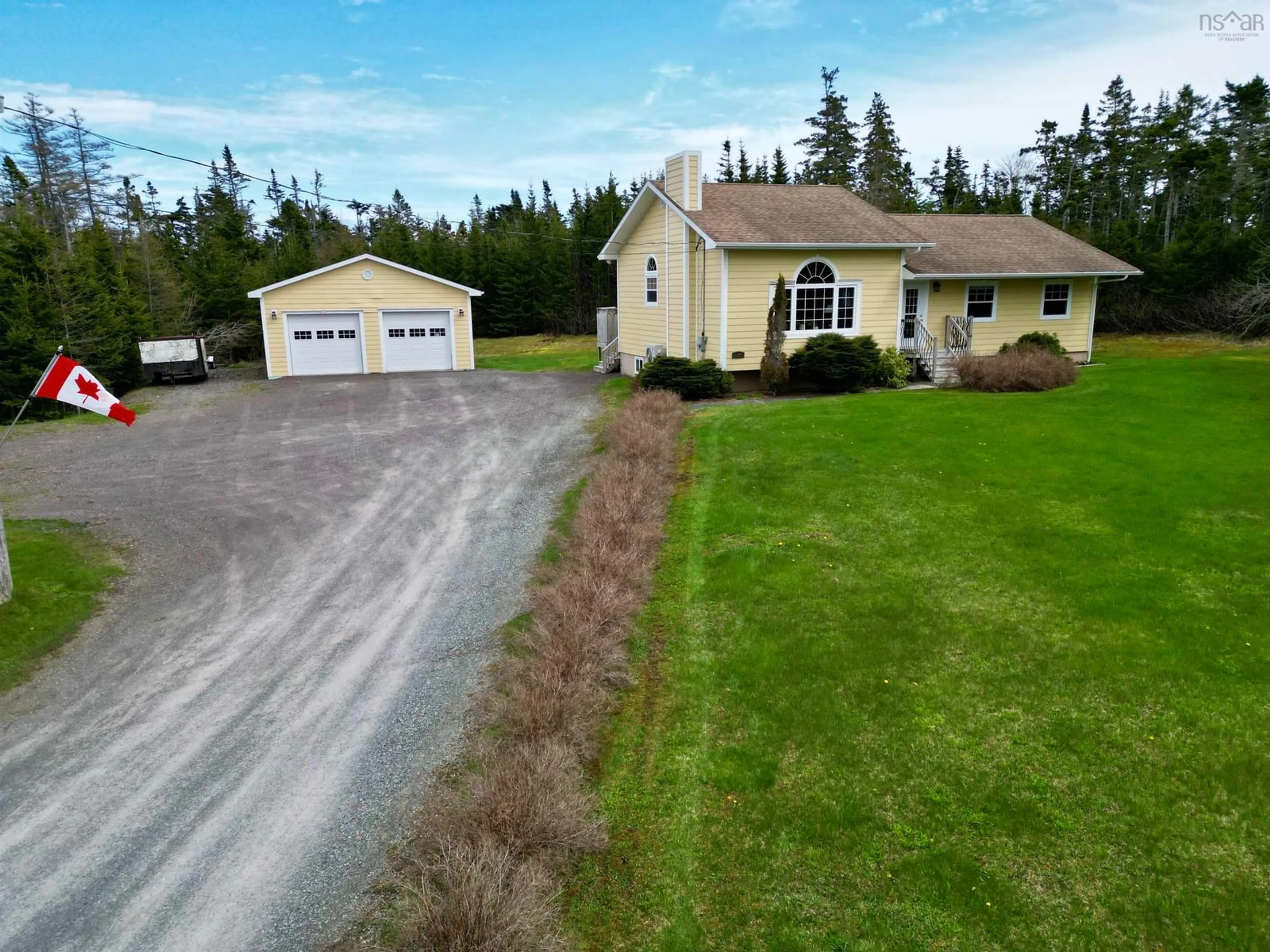 A pic from outside/outdoor area/front of a property/back of a property/a pic from drone, street for 5105 Highway 320, Arichat Nova Scotia B0E 1A0