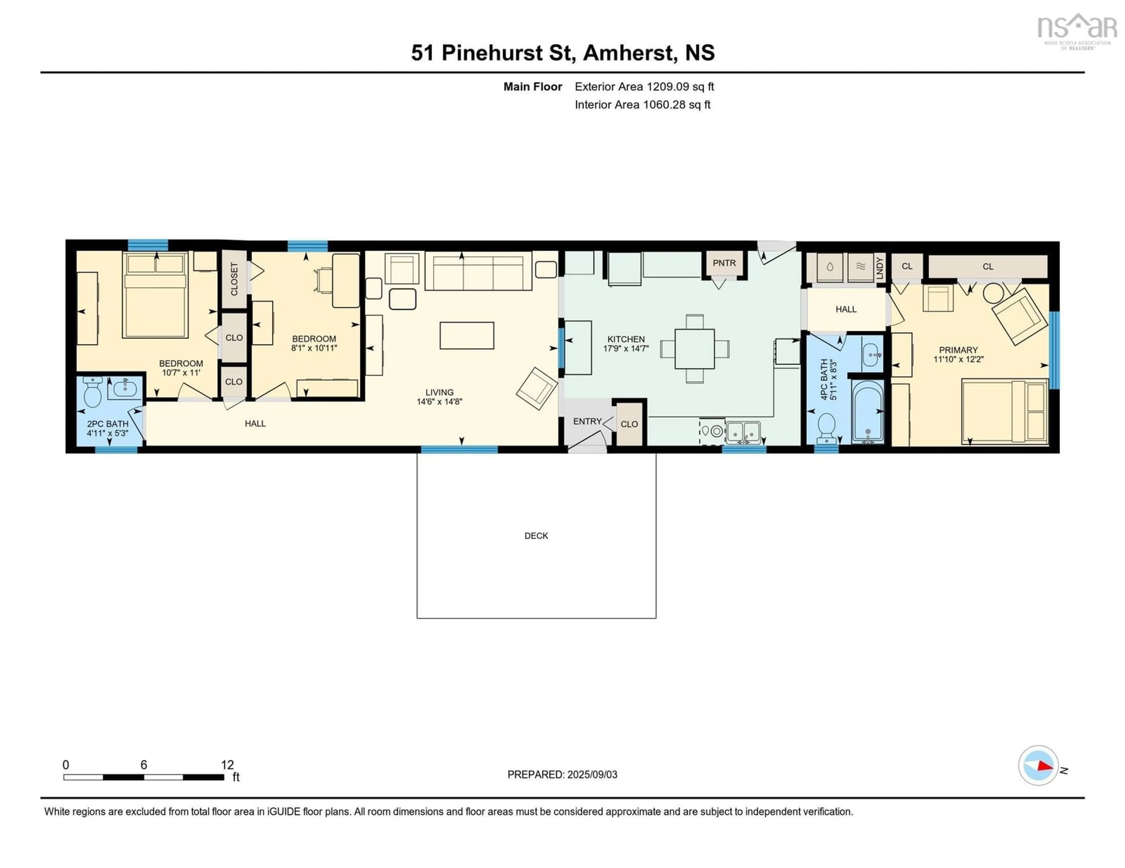 Floor plan for 51 Pinehurst St, Amherst Nova Scotia B4H 4X5