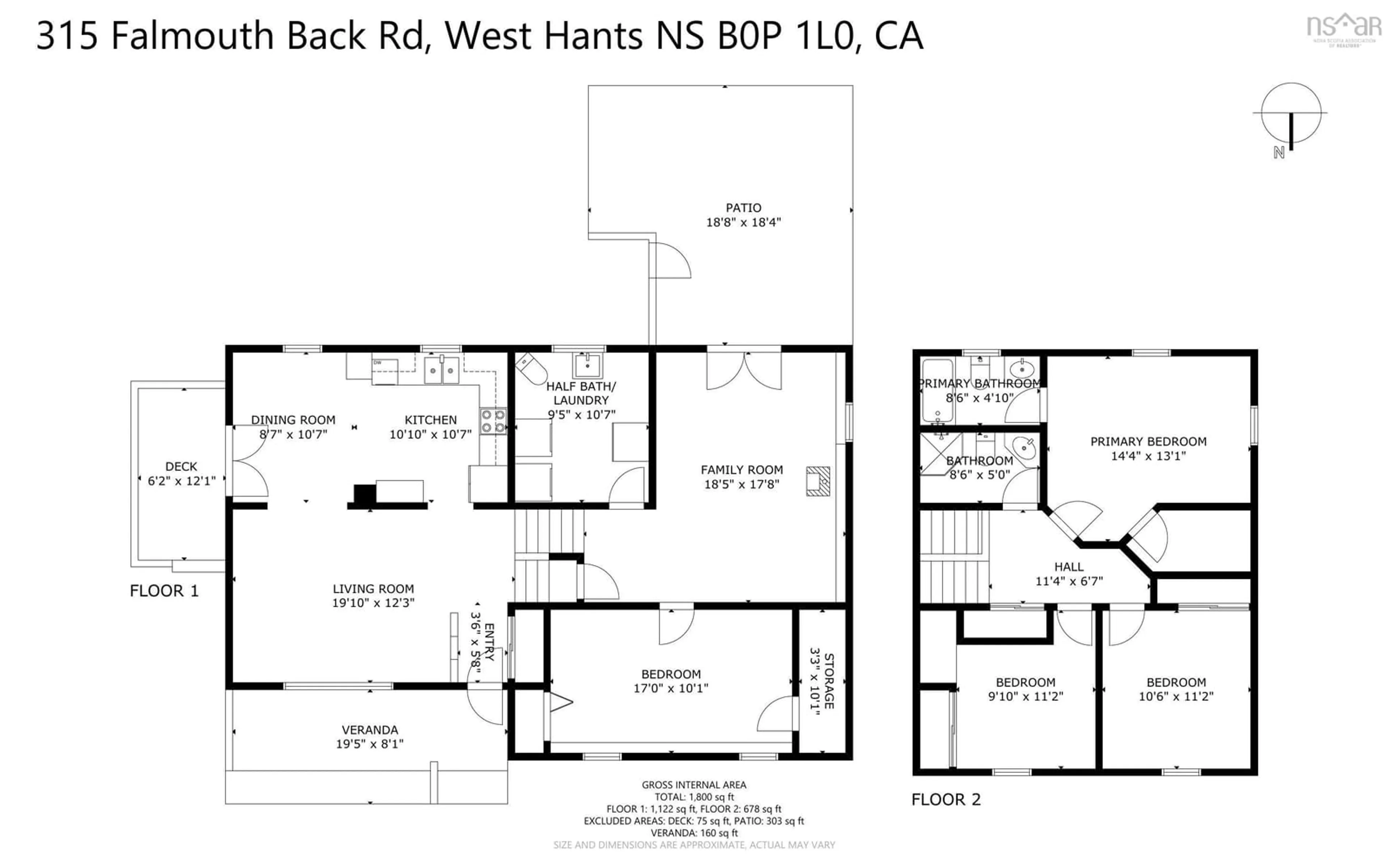 Floor plan for 315 Falmouth Back Rd, Falmouth Nova Scotia B0P 1P0