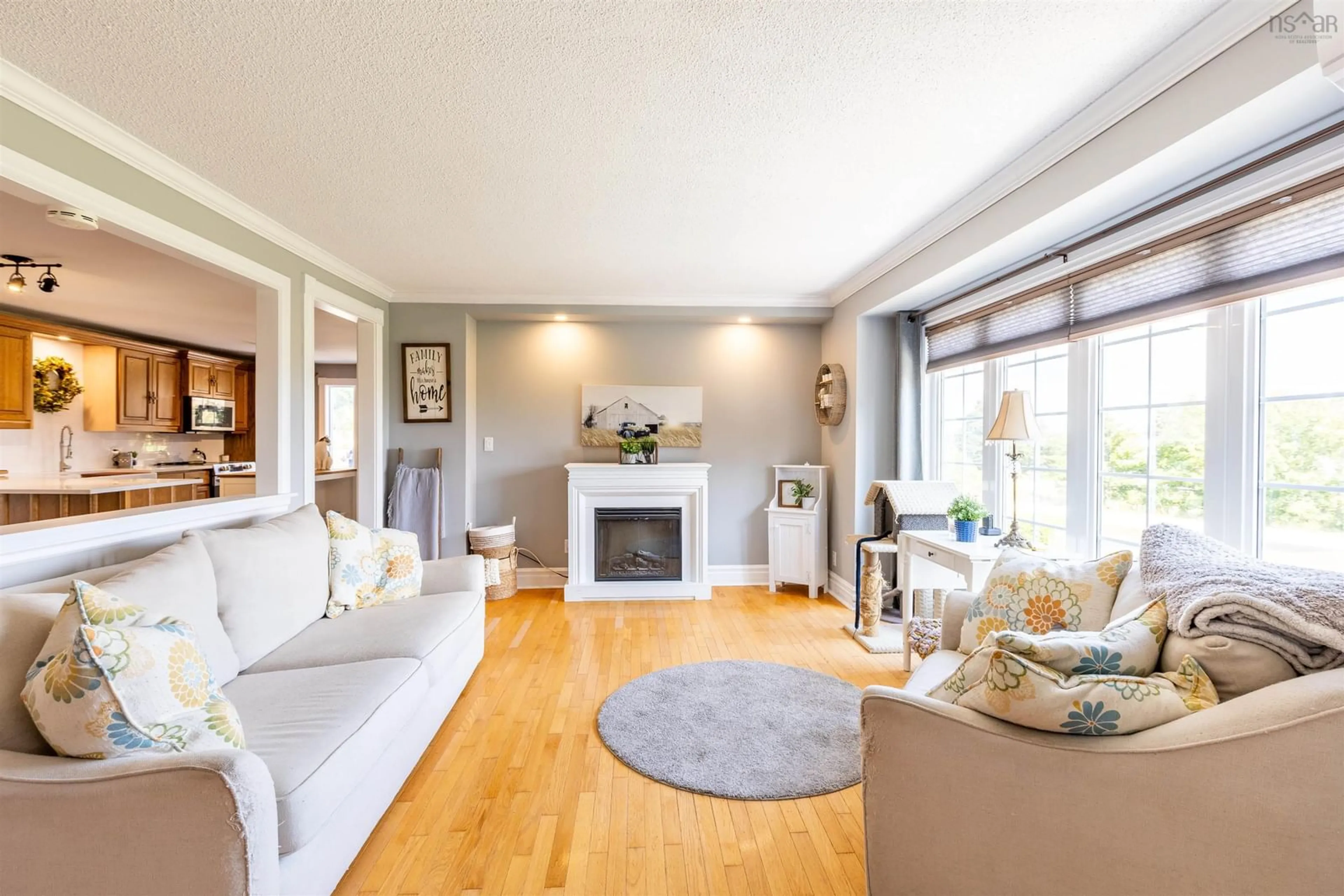 Living room with furniture, wood/laminate floor for 12 Chemin A Dedo, Wedgeport Nova Scotia B0W 3P0