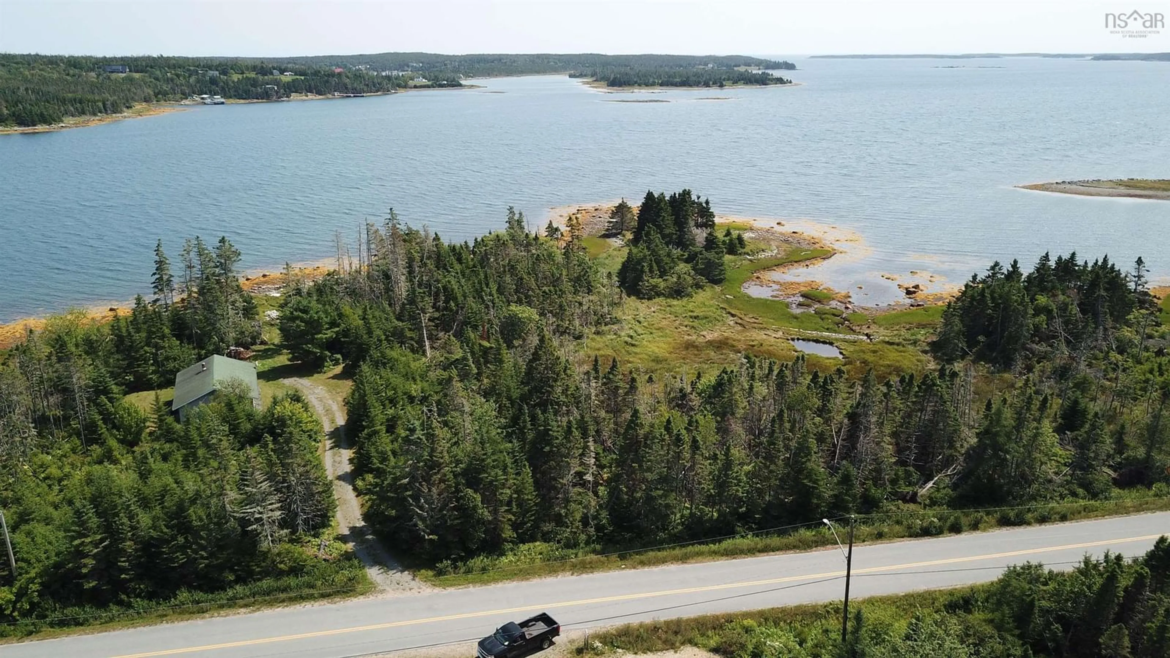 A pic from outside/outdoor area/front of a property/back of a property/a pic from drone, water/lake/river/ocean view for 608 Mushaboom Rd, Mushaboom Nova Scotia B0J 3H0