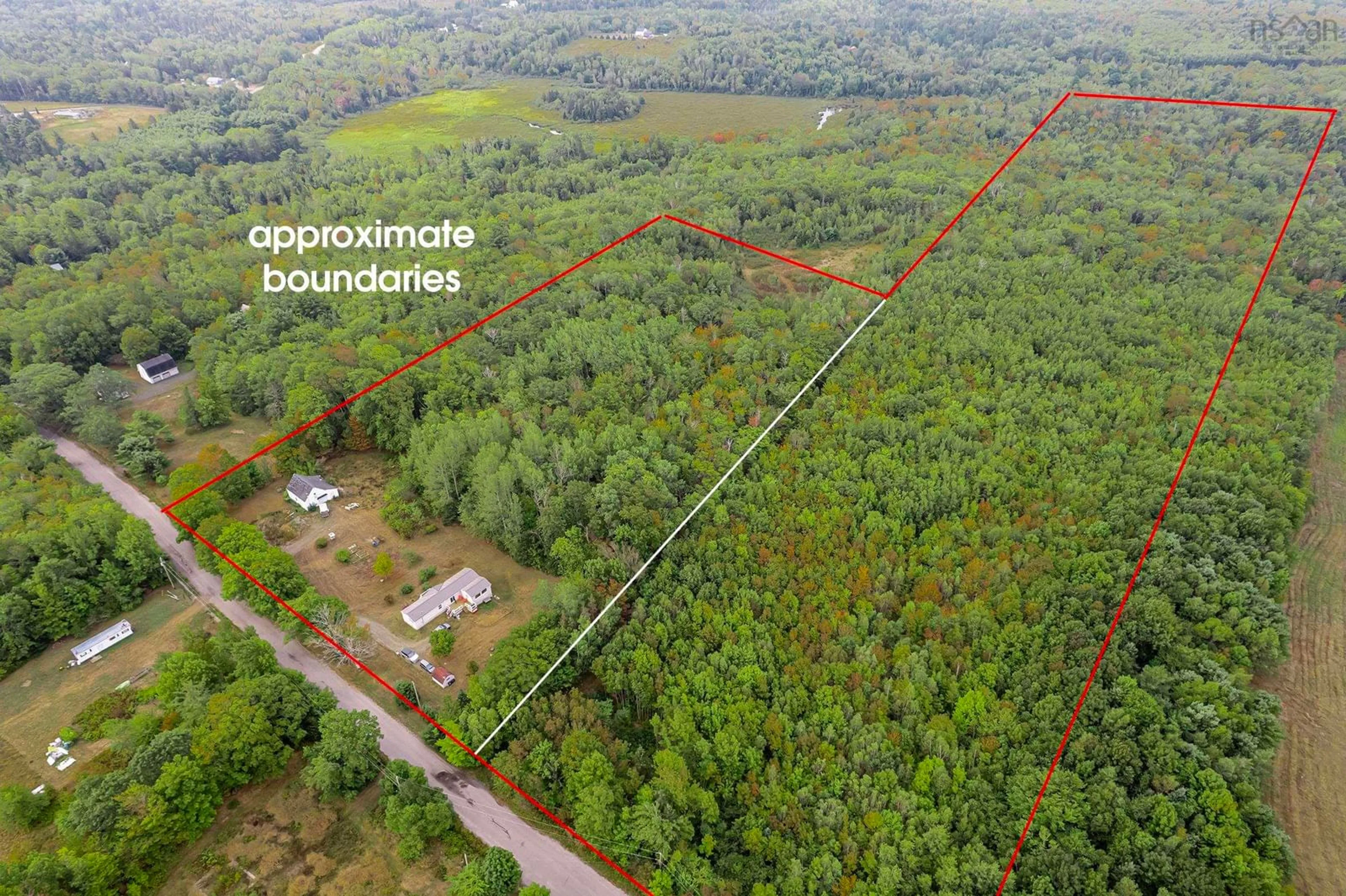 A pic from outside/outdoor area/front of a property/back of a property/a pic from drone, forest/trees view for 904 Fraser Rd, Princedale Nova Scotia B0S 1G0
