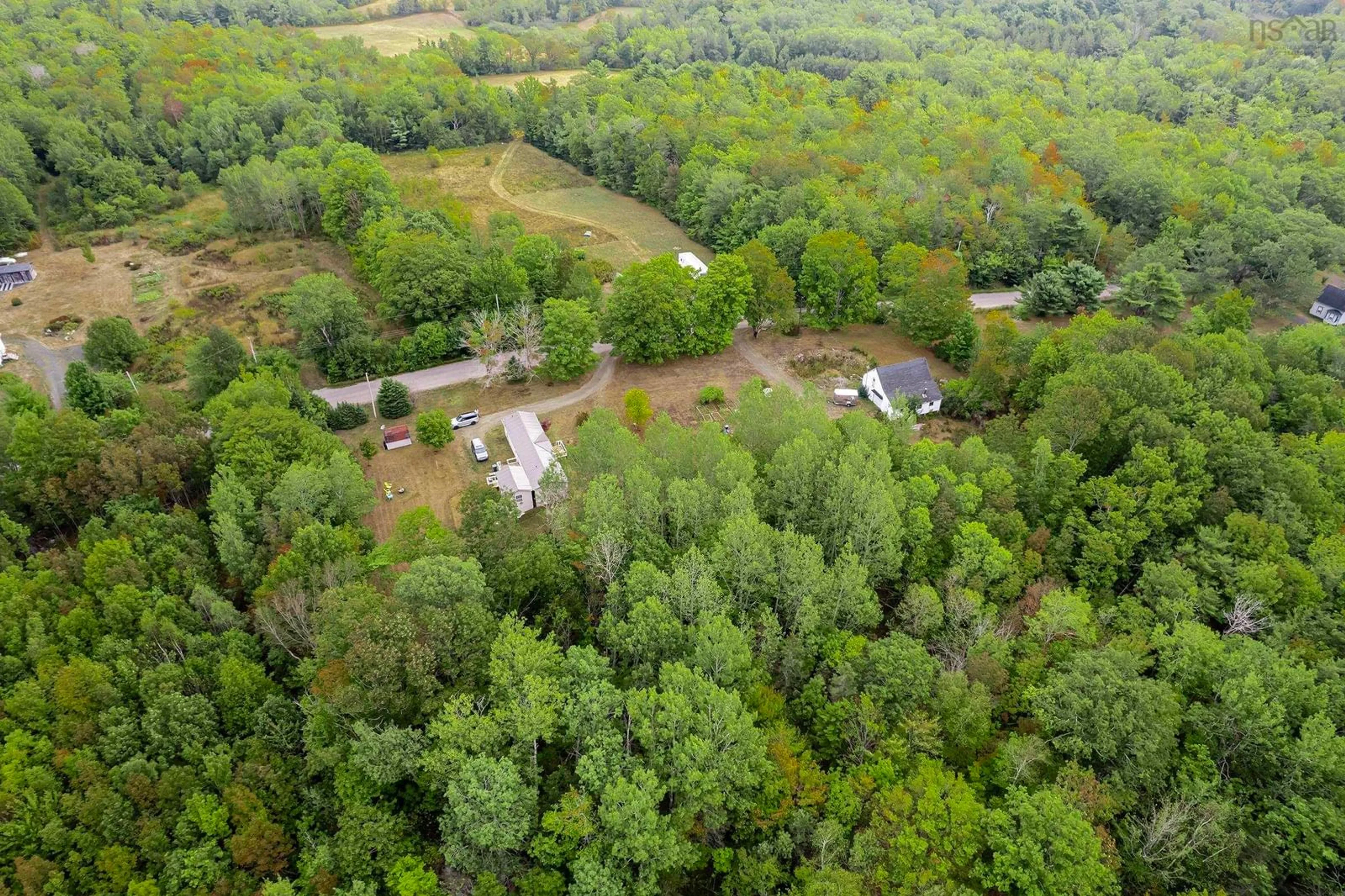 A pic from outside/outdoor area/front of a property/back of a property/a pic from drone, forest/trees view for 904 Fraser Rd, Princedale Nova Scotia B0S 1G0