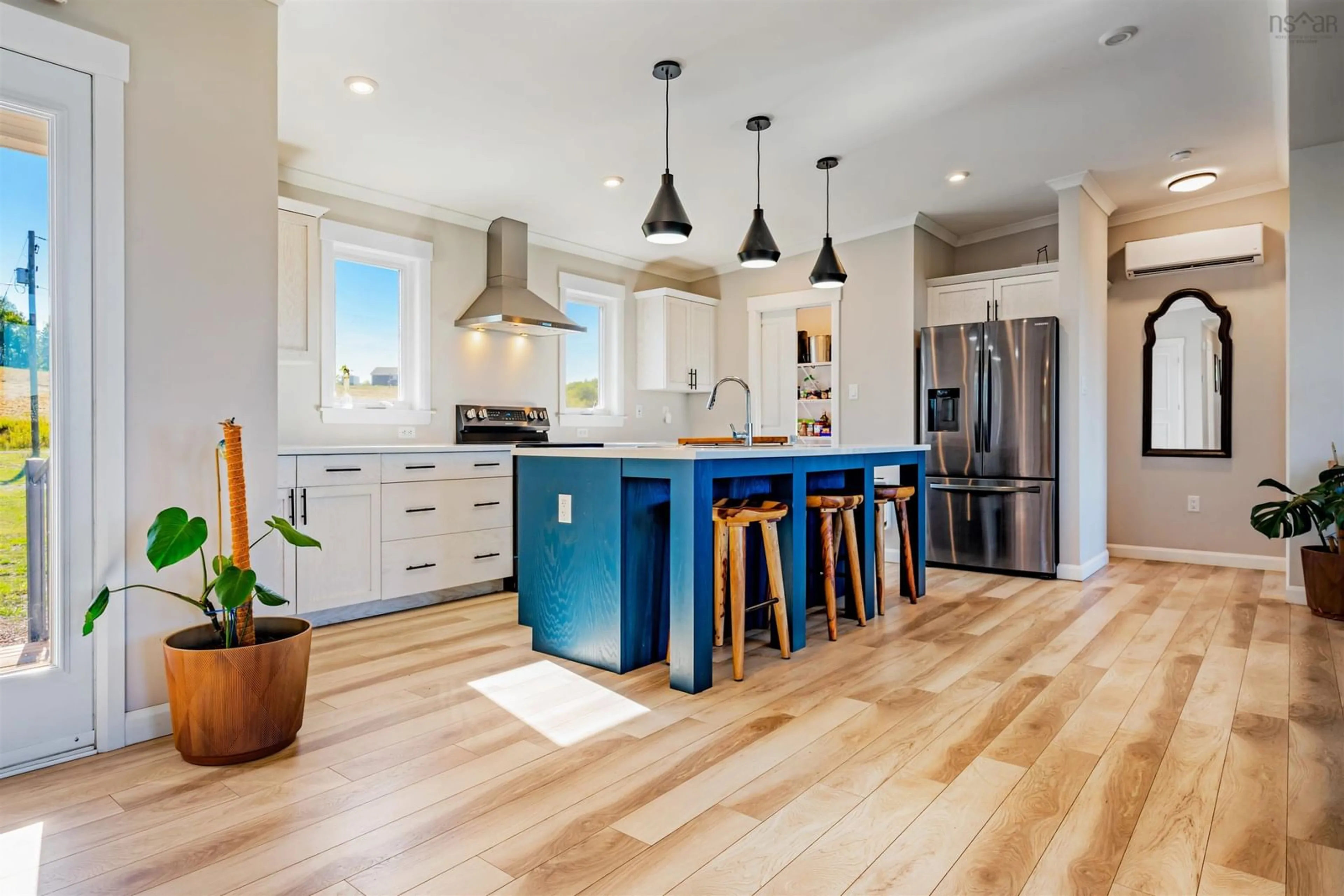 Open concept kitchen, wood/laminate floor for 39 Brandon Crt, Riverton Nova Scotia B0K 1S0