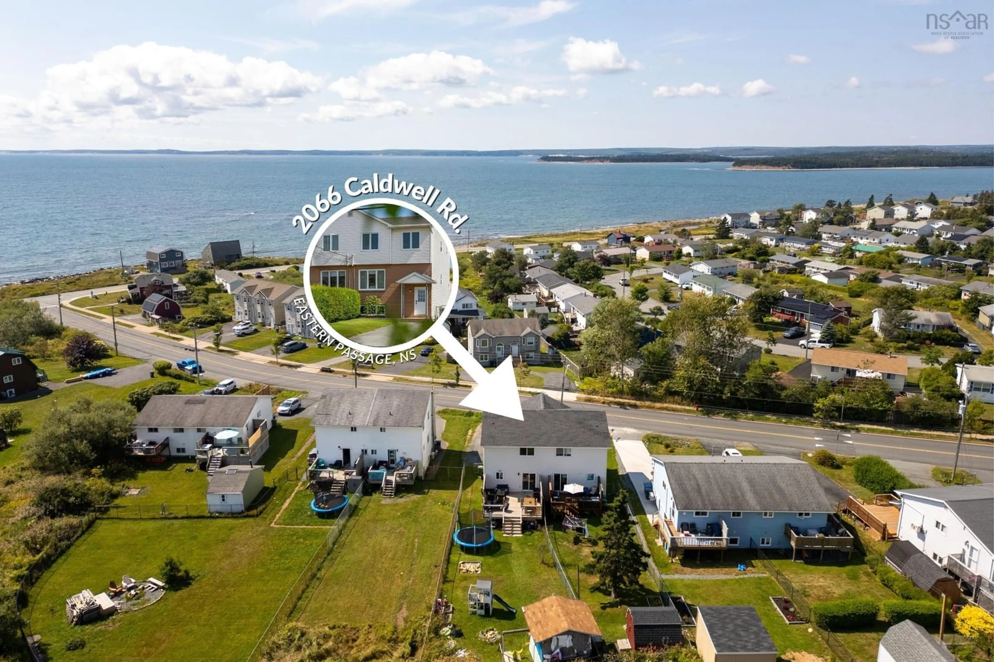 A pic from outside/outdoor area/front of a property/back of a property/a pic from drone, water/lake/river/ocean view for 2066 Caldwell Rd, Eastern Passage Nova Scotia B3G 1H7