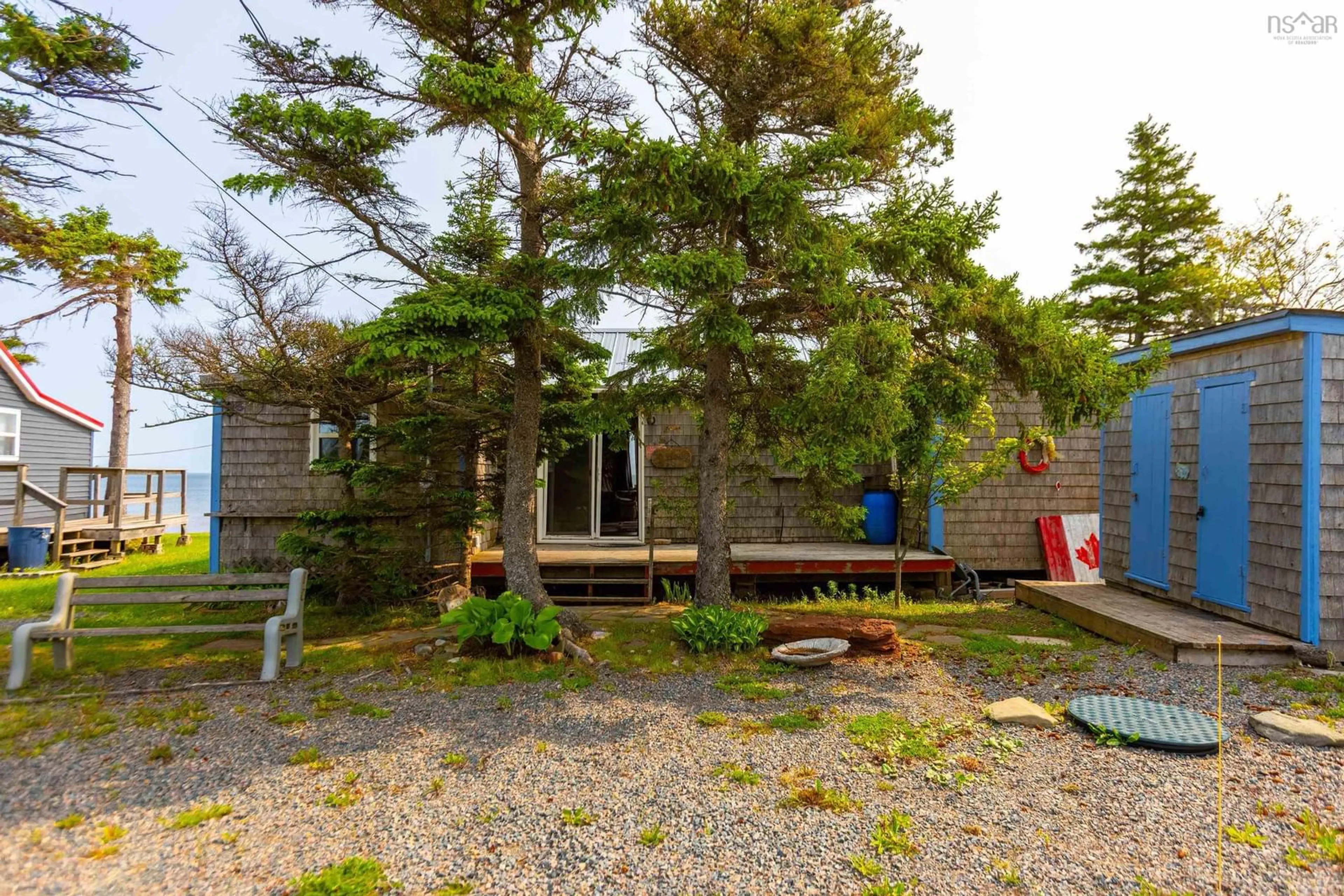 A pic from outside/outdoor area/front of a property/back of a property/a pic from drone, forest/trees view for 85 Ridgway Lane, Northport Nova Scotia B0L 0A3