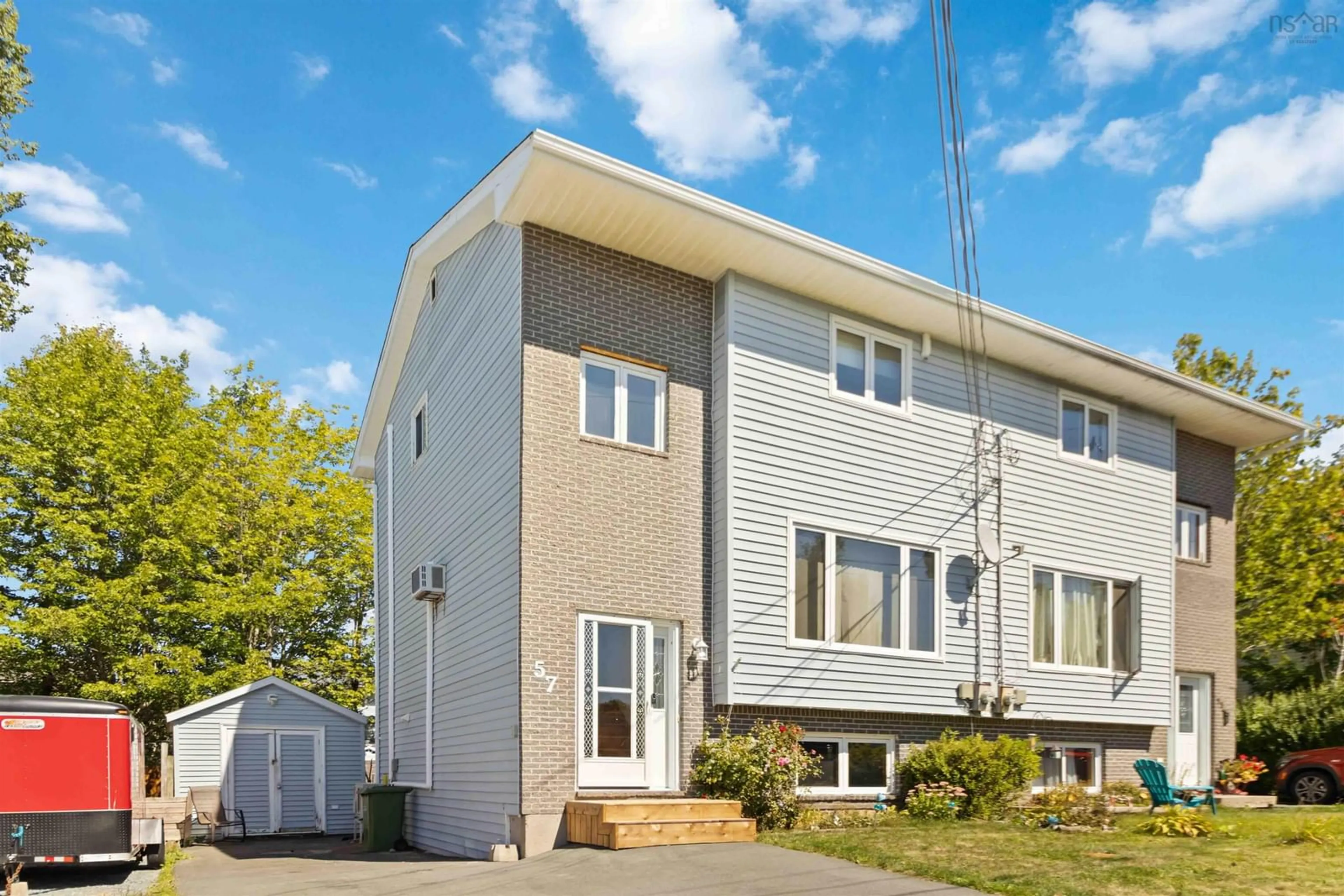 Home with vinyl exterior material, street for 57 Noria Cres, Middle Sackville Nova Scotia B4E 2L8