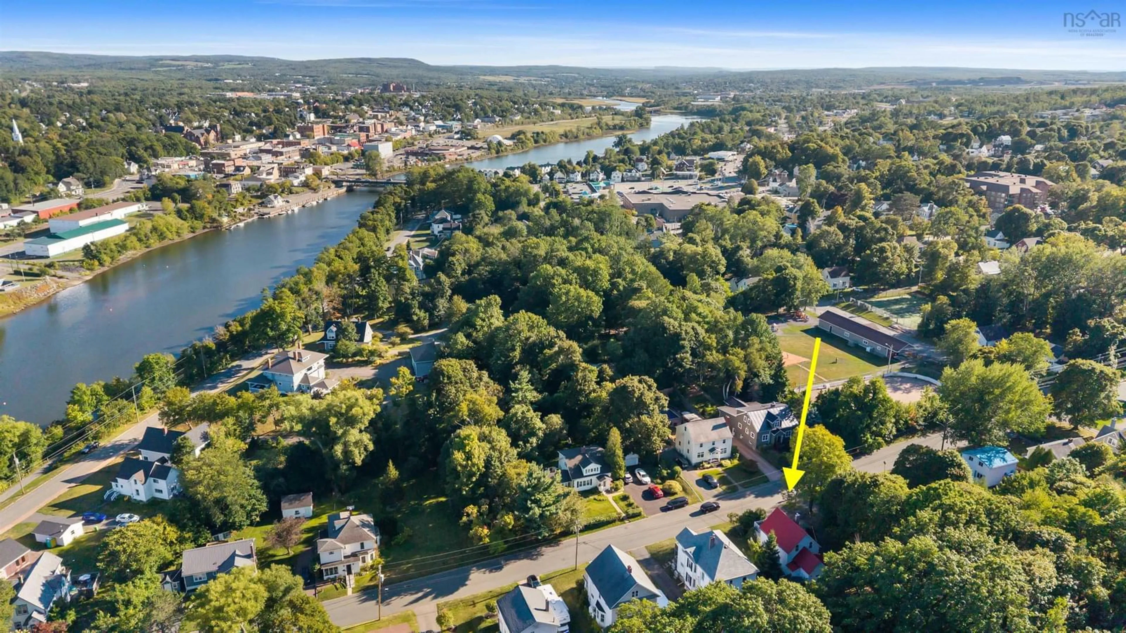 A pic from outside/outdoor area/front of a property/back of a property/a pic from drone, water/lake/river/ocean view for 84 Elm St, New Glasgow Nova Scotia B2H 1X4