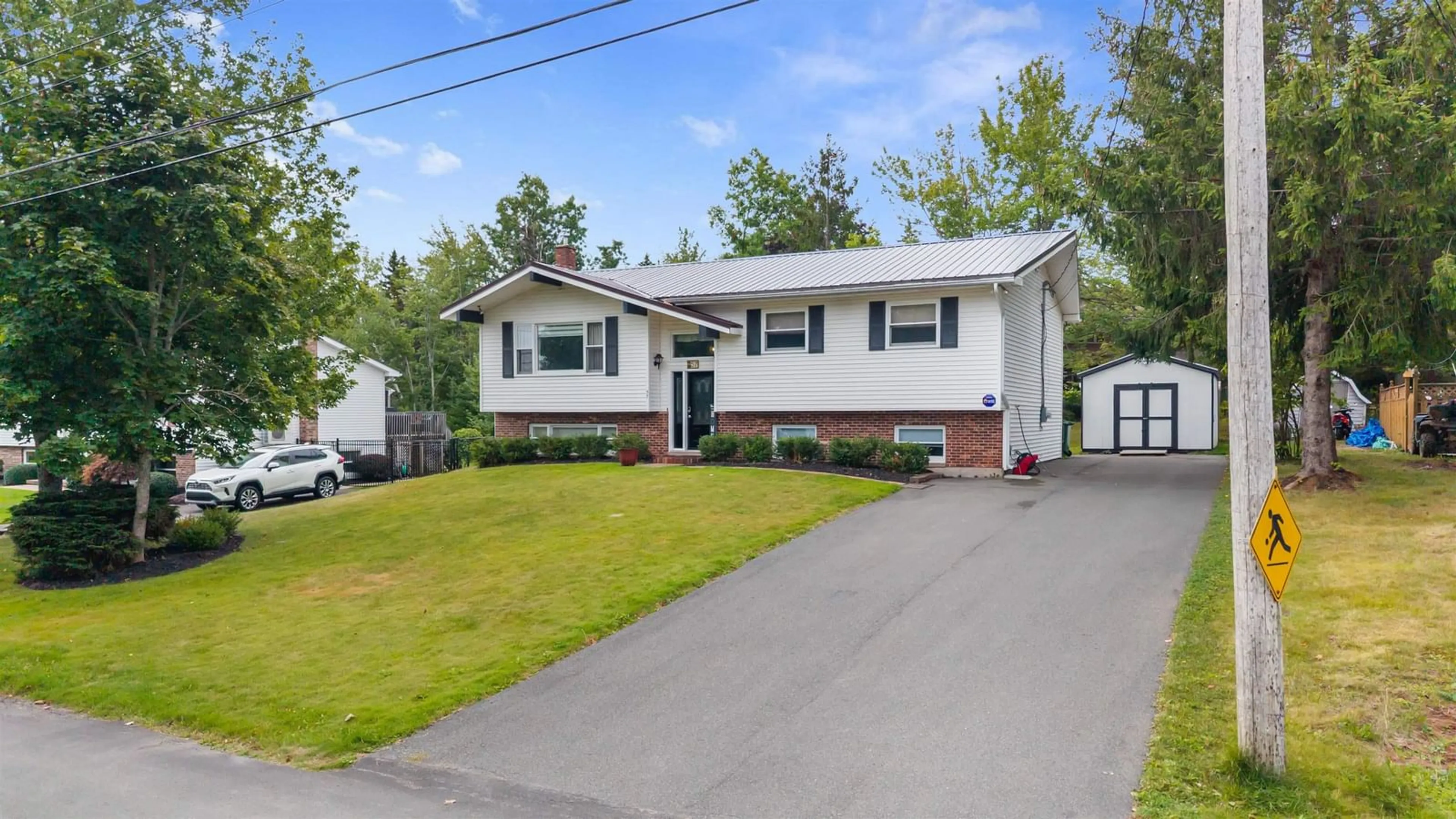Home with vinyl exterior material, street for 57 Birch Hill Dr, Stellarton Nova Scotia B0K 1S0