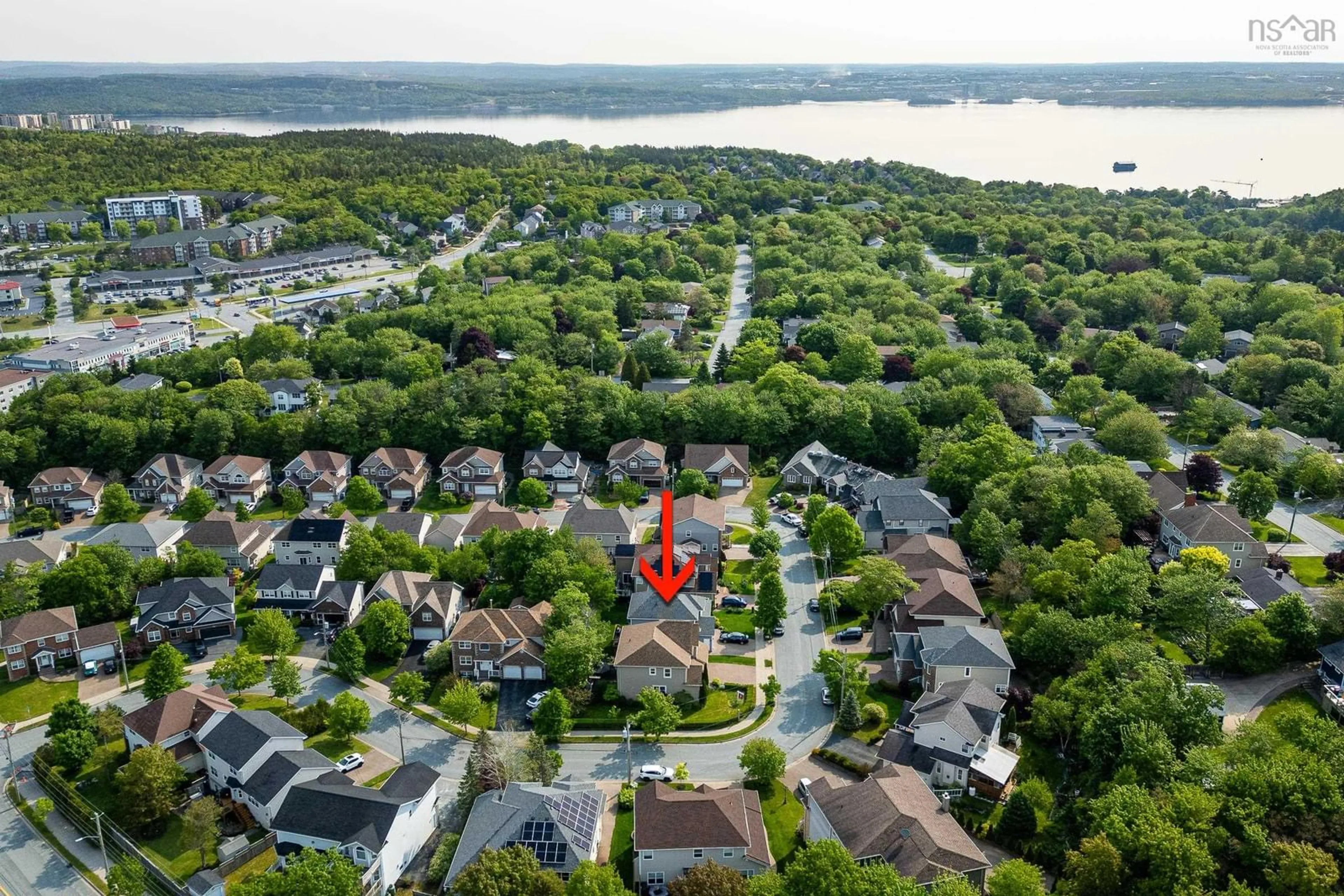 A pic from outside/outdoor area/front of a property/back of a property/a pic from drone, water/lake/river/ocean view for 48 Castlepark Grove, Clayton Park Nova Scotia B3M 4X9