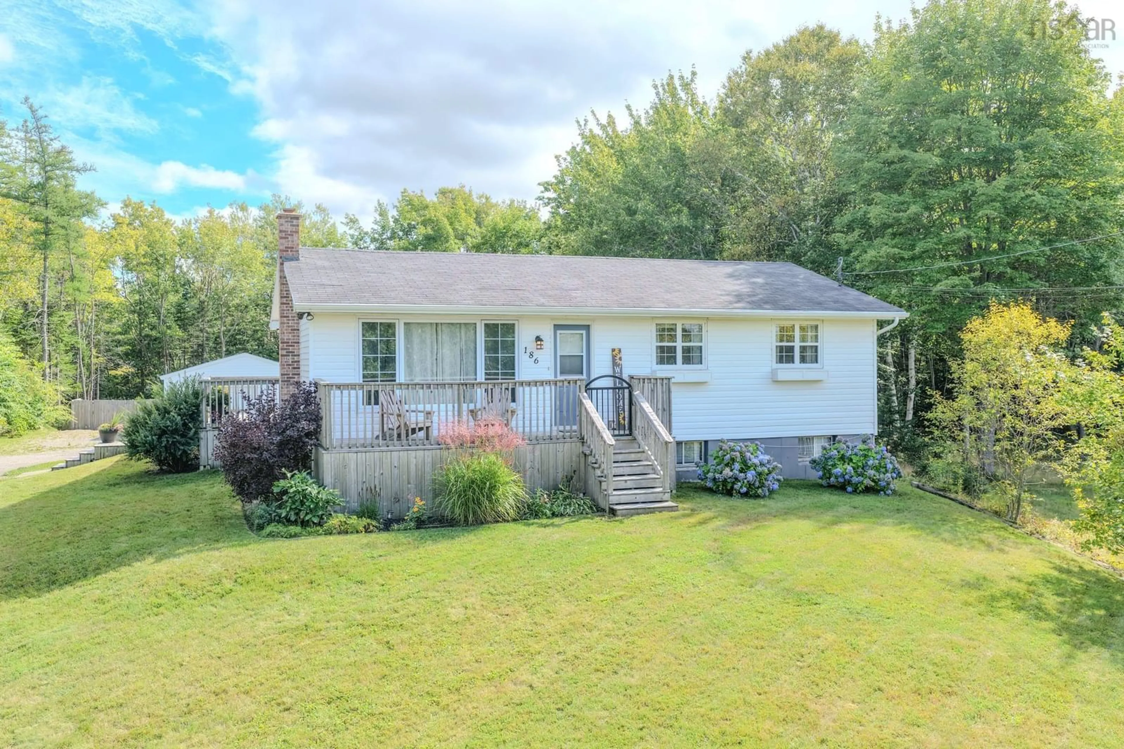 A pic from outside/outdoor area/front of a property/back of a property/a pic from drone, unknown for 186 Kenwood Dr, Sydney River Nova Scotia B1S 3N4