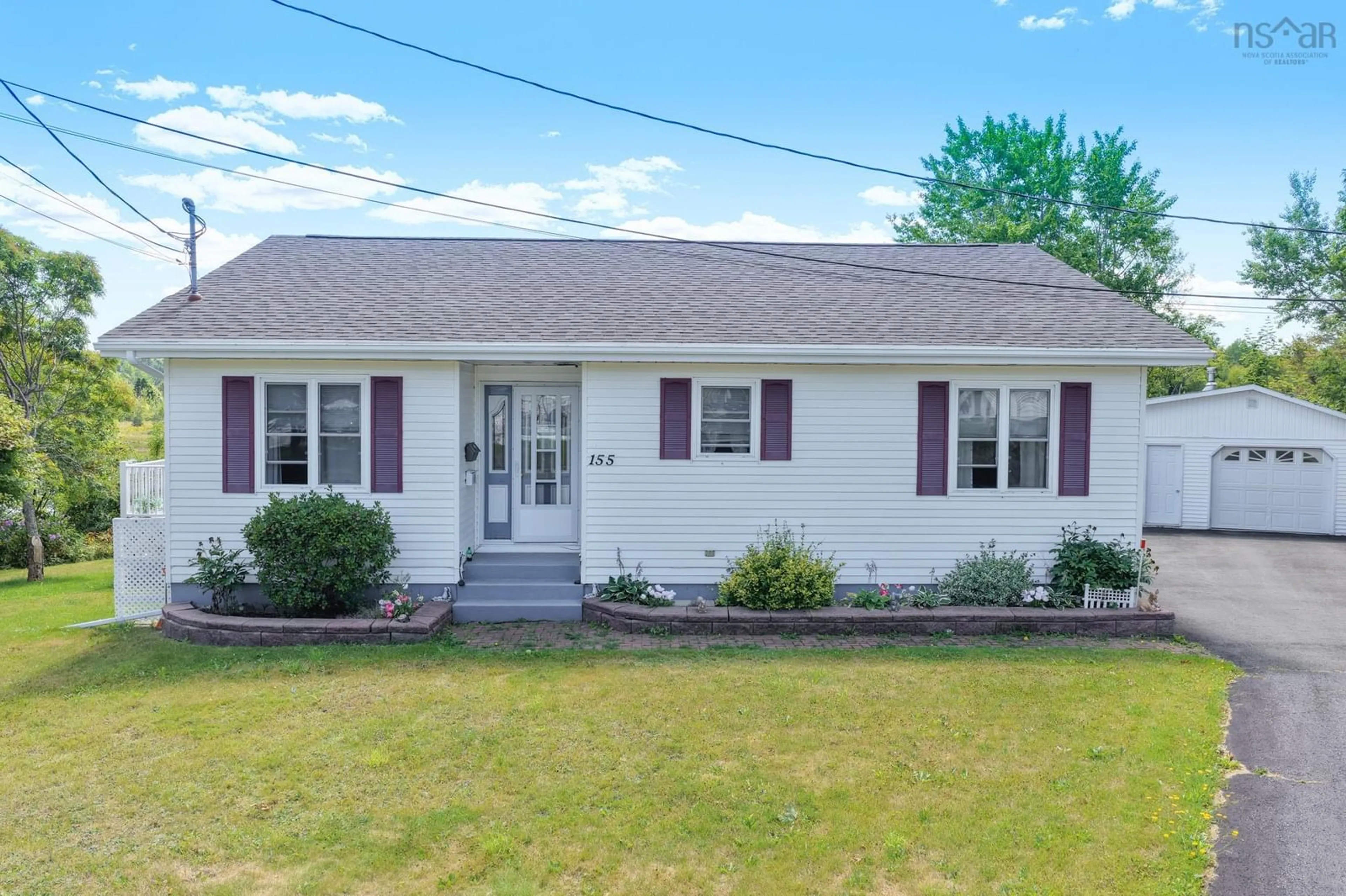 Home with vinyl exterior material, street for 155 Leeside Dr, Coxheath Nova Scotia B1R 1S5