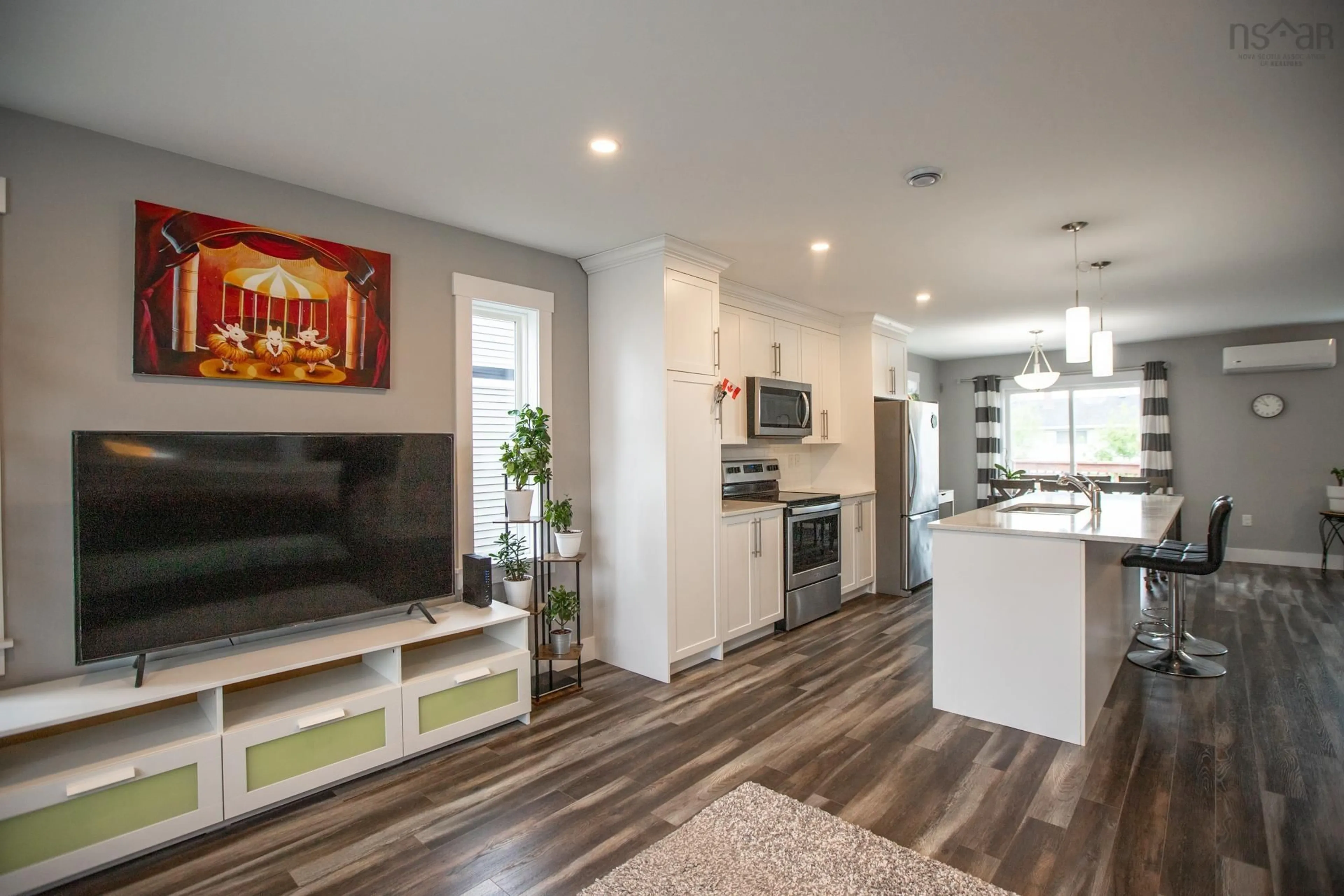 Open concept kitchen, wood/laminate floor for 22 Boyne Crt, Eastern Passage Nova Scotia B3G 0H1