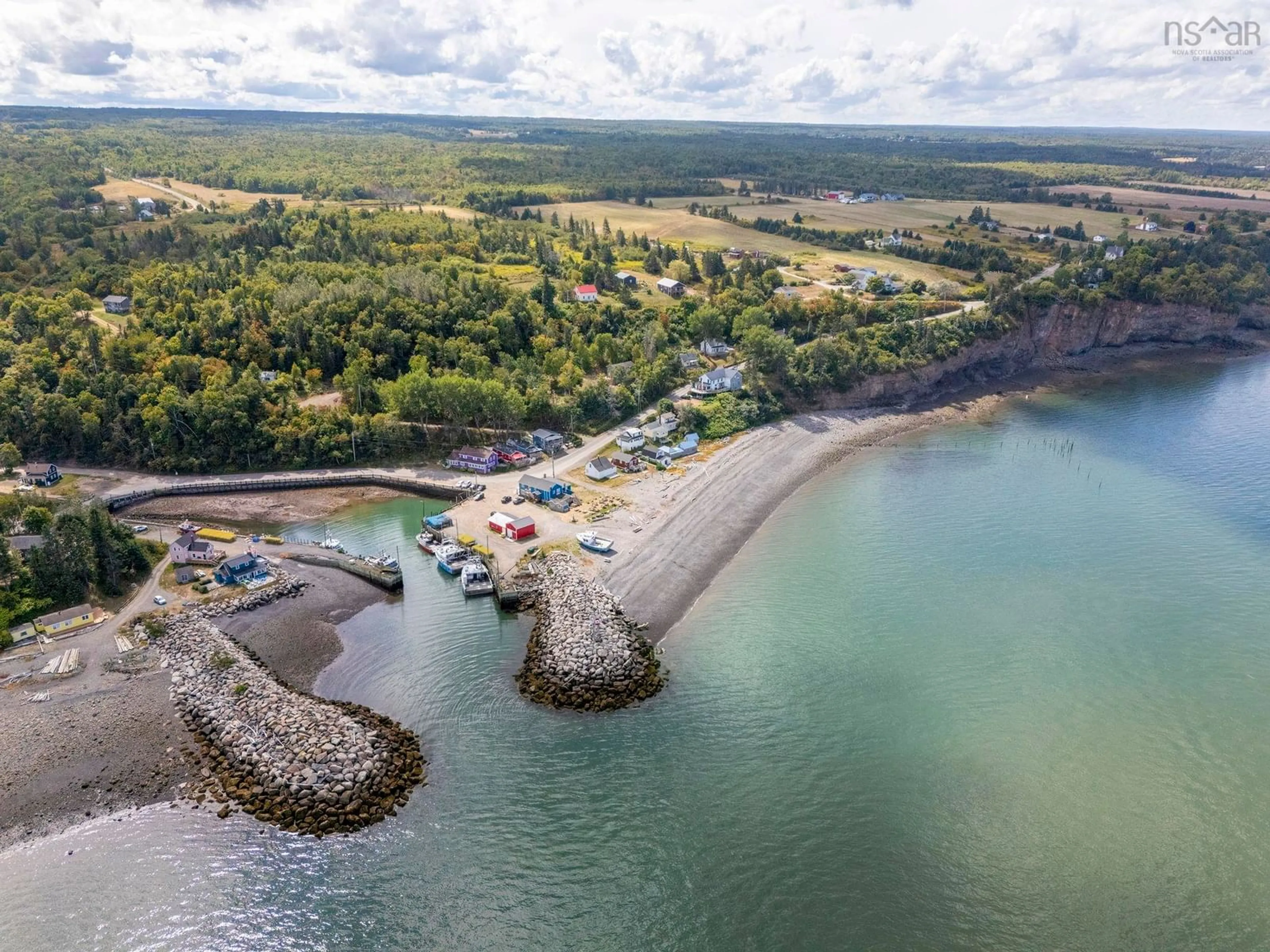A pic from outside/outdoor area/front of a property/back of a property/a pic from drone, water/lake/river/ocean view for 3252 Long Point Rd, Harbourville Nova Scotia B0P 1E0