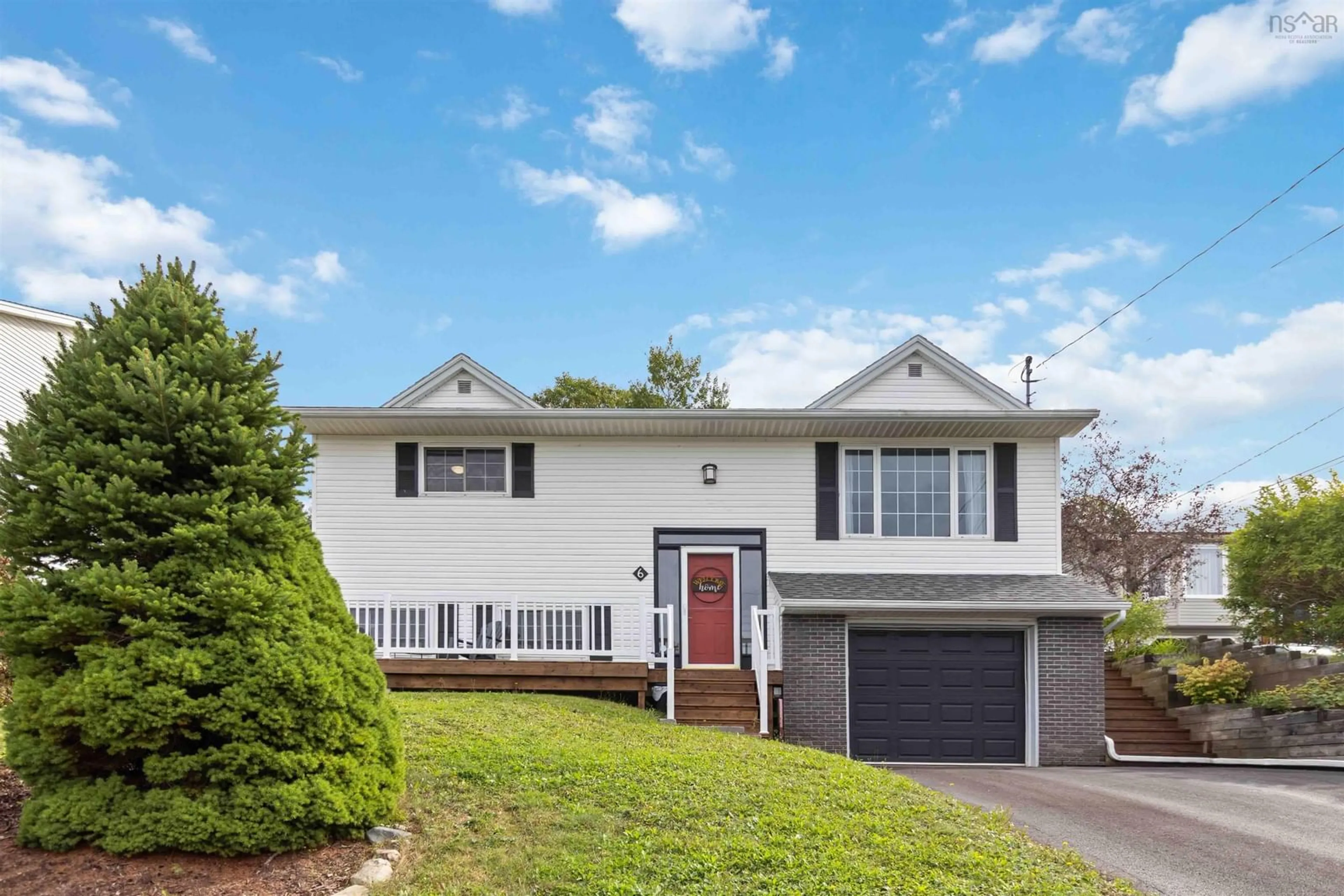 Home with vinyl exterior material, street for 6 Braemont Crt, Middle Sackville Nova Scotia B4E 3A1