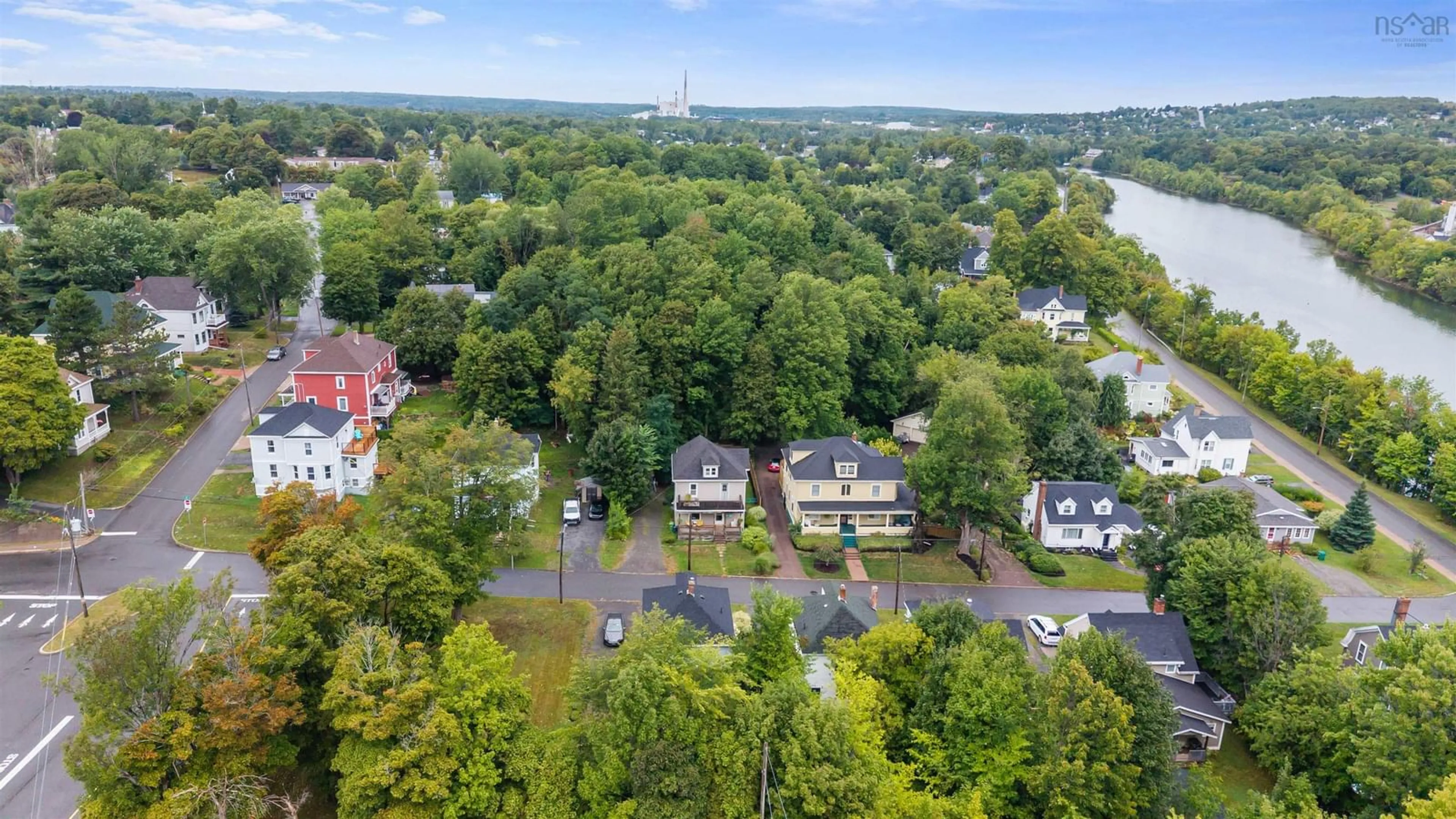 A pic from outside/outdoor area/front of a property/back of a property/a pic from drone, water/lake/river/ocean view for 45 Bell St, New Glasgow Nova Scotia B2H 2A8