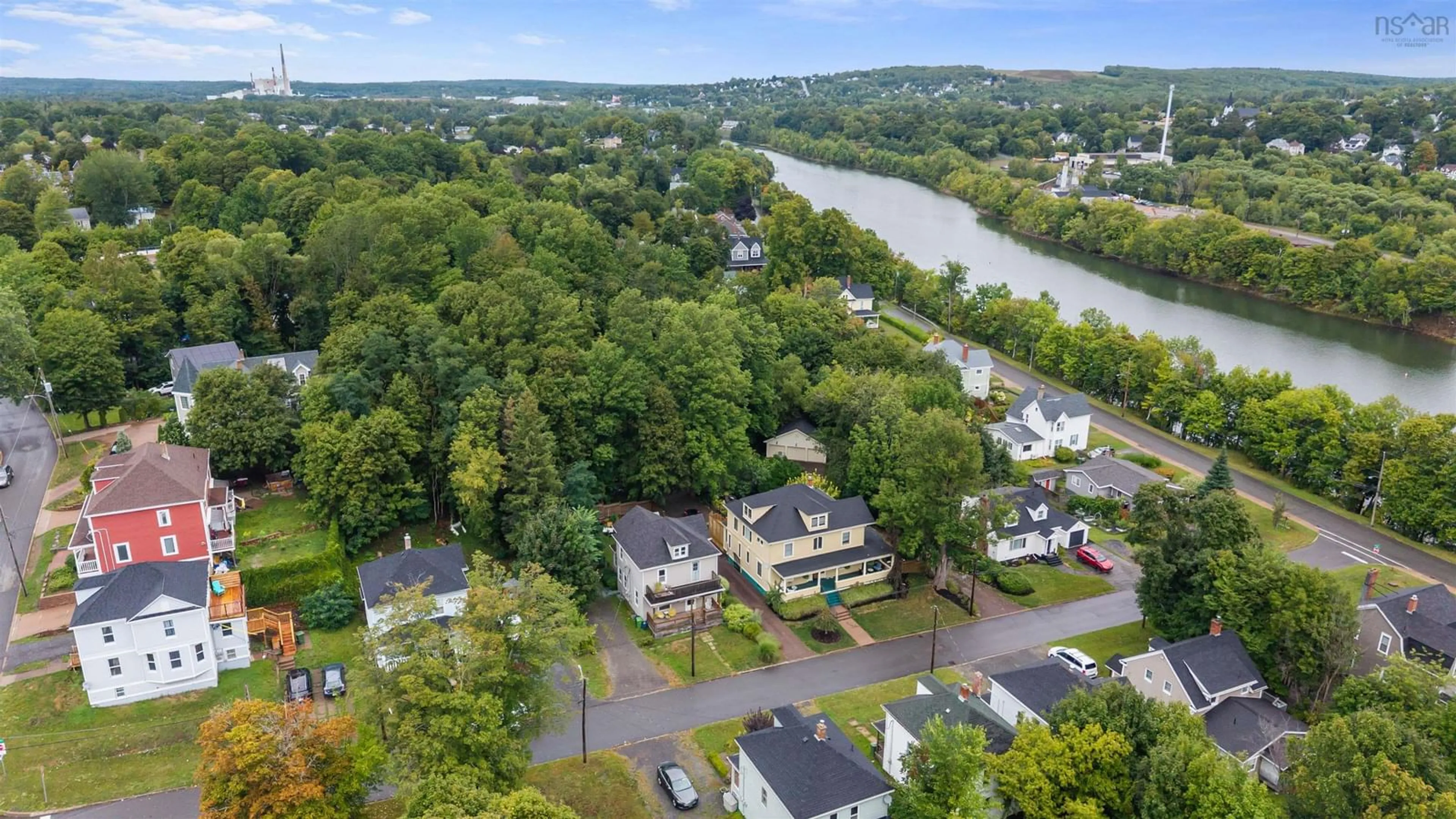 A pic from outside/outdoor area/front of a property/back of a property/a pic from drone, water/lake/river/ocean view for 45 Bell St, New Glasgow Nova Scotia B2H 2A8