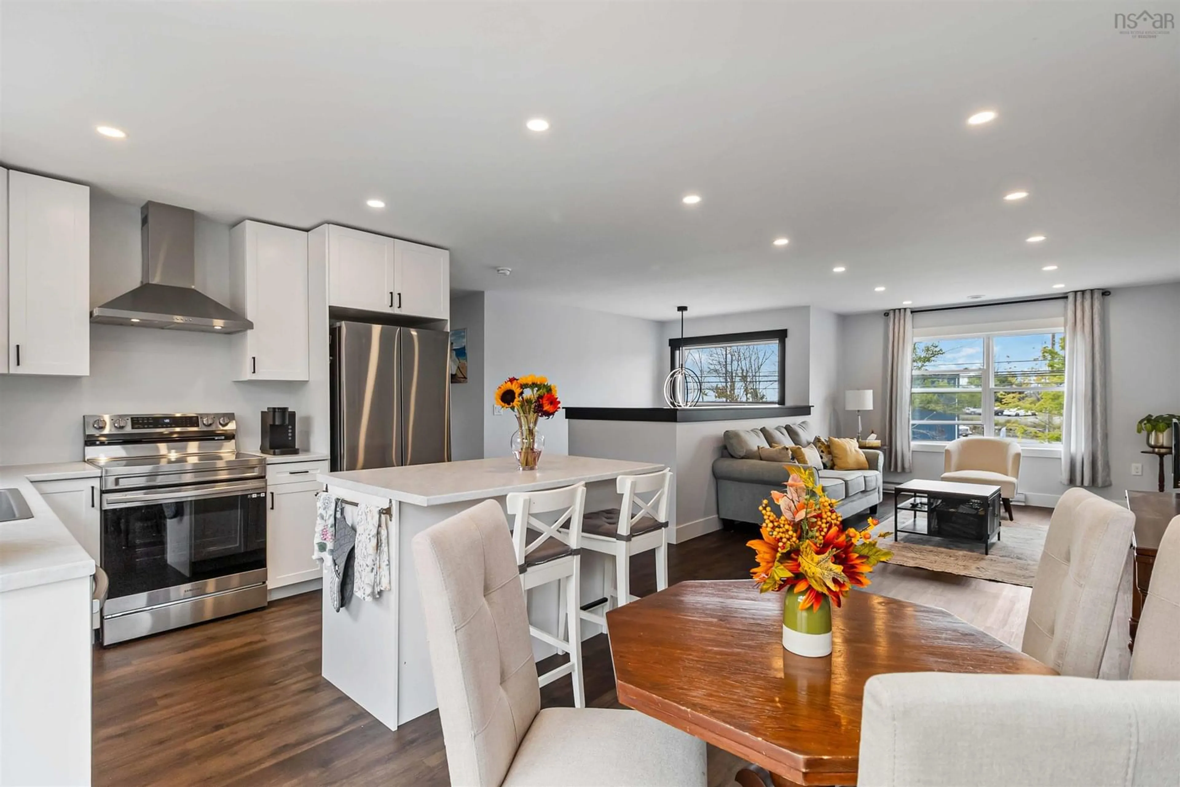 Open concept kitchen, wood/laminate floor for 20 Yankeetown Road, Hammonds Plains Nova Scotia B3Z 1K7