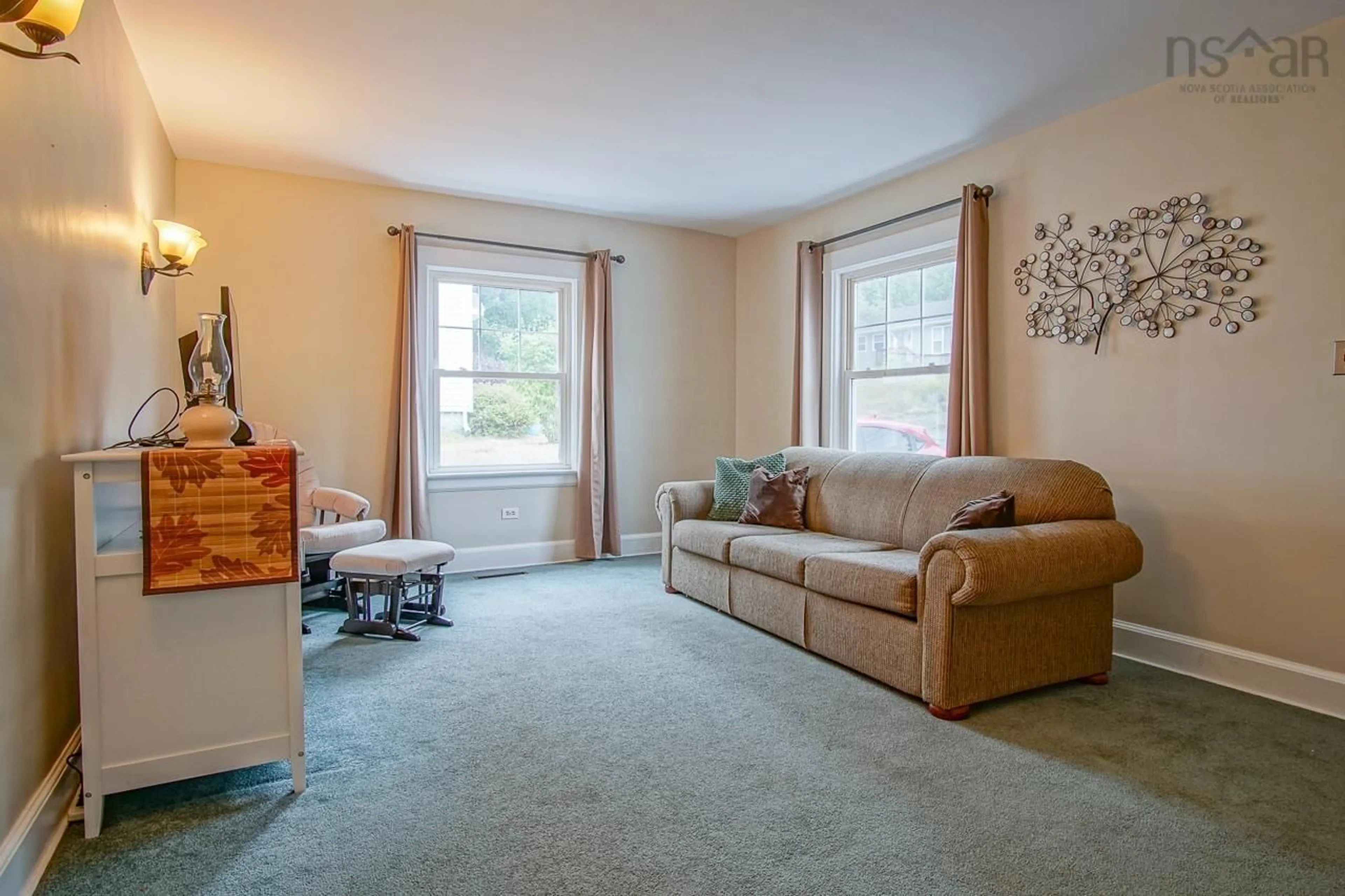 Living room with furniture, carpet floor for 6 Comeau Ave, Kentville Nova Scotia B4N 1P4