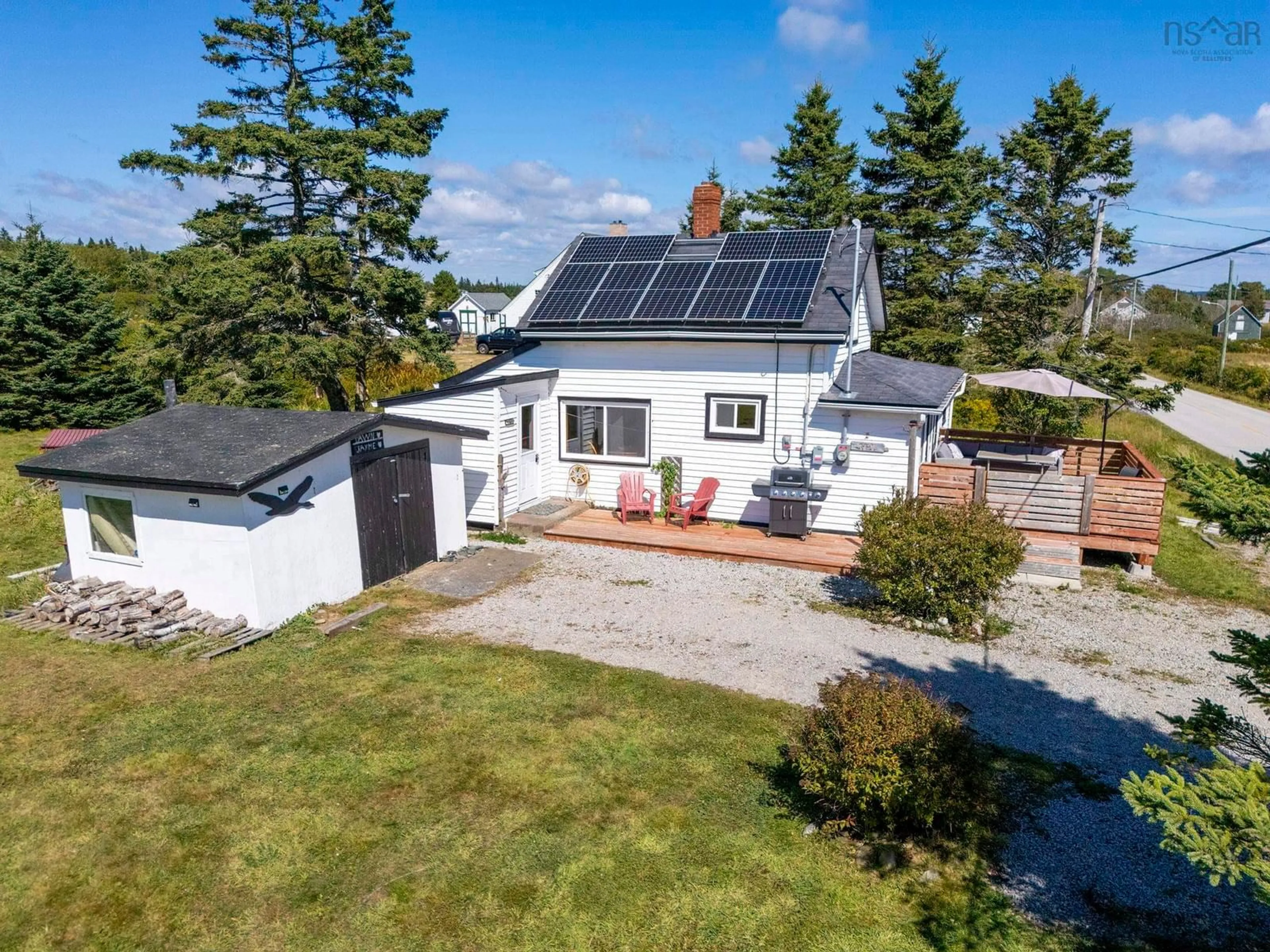 A pic from outside/outdoor area/front of a property/back of a property/a pic from drone, unknown for 1312 Chebogue Rd, Rockville Nova Scotia B5A 5G2